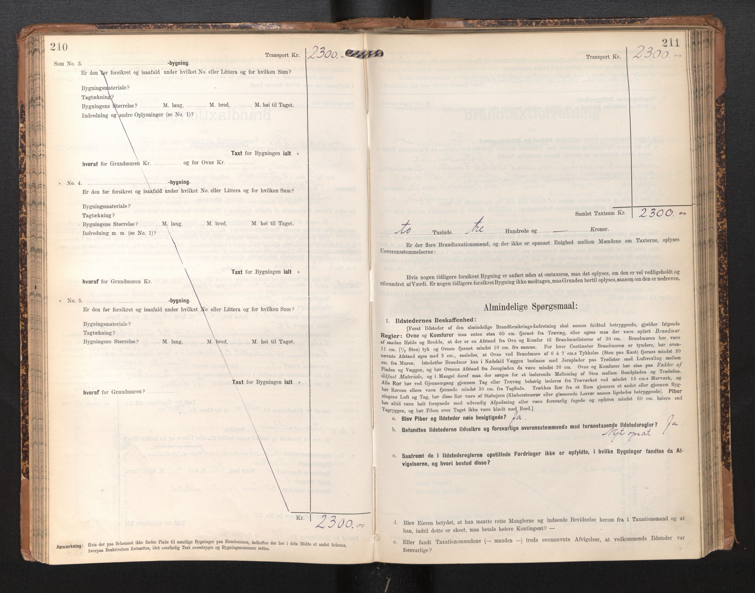 Lensmannen i Leikanger, SAB/A-29201/0012/L0005: Branntakstprotokoll, skjematakst, 1907-1917, p. 210-211