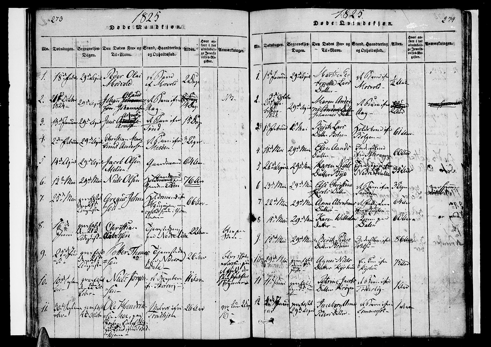 Ministerialprotokoller, klokkerbøker og fødselsregistre - Nordland, SAT/A-1459/841/L0617: Parish register (copy) no. 841C01 /2, 1820-1830, p. 273-274