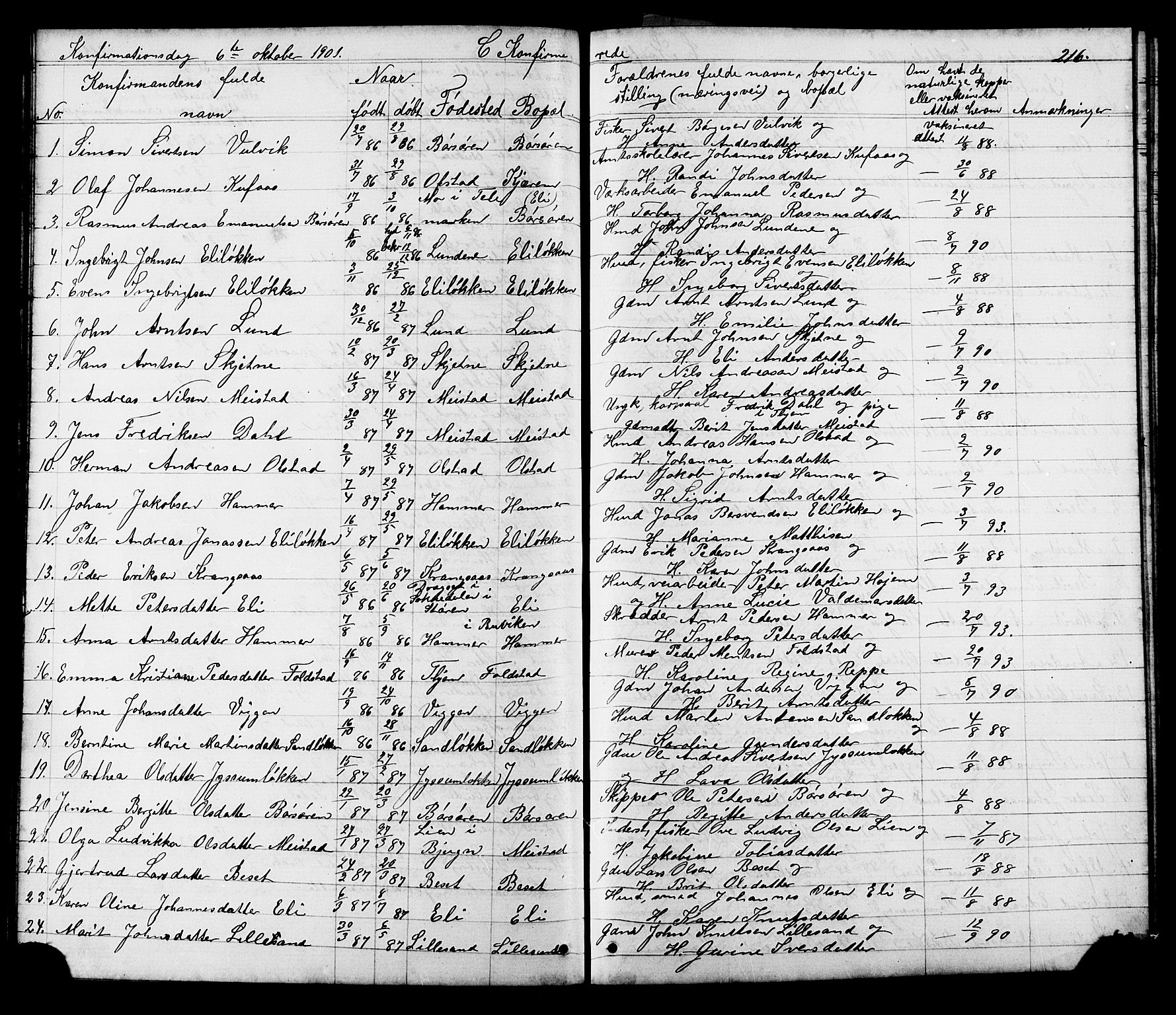 Ministerialprotokoller, klokkerbøker og fødselsregistre - Sør-Trøndelag, SAT/A-1456/665/L0777: Parish register (copy) no. 665C02, 1867-1915, p. 216