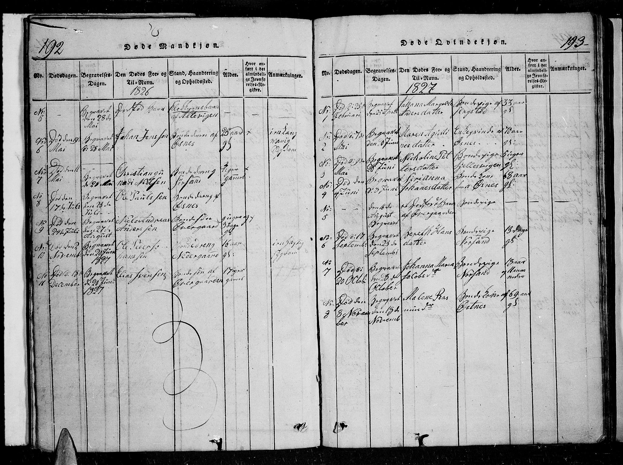 Trondenes sokneprestkontor, SATØ/S-1319/H/Hb/L0004klokker: Parish register (copy) no. 4, 1821-1839, p. 192-193