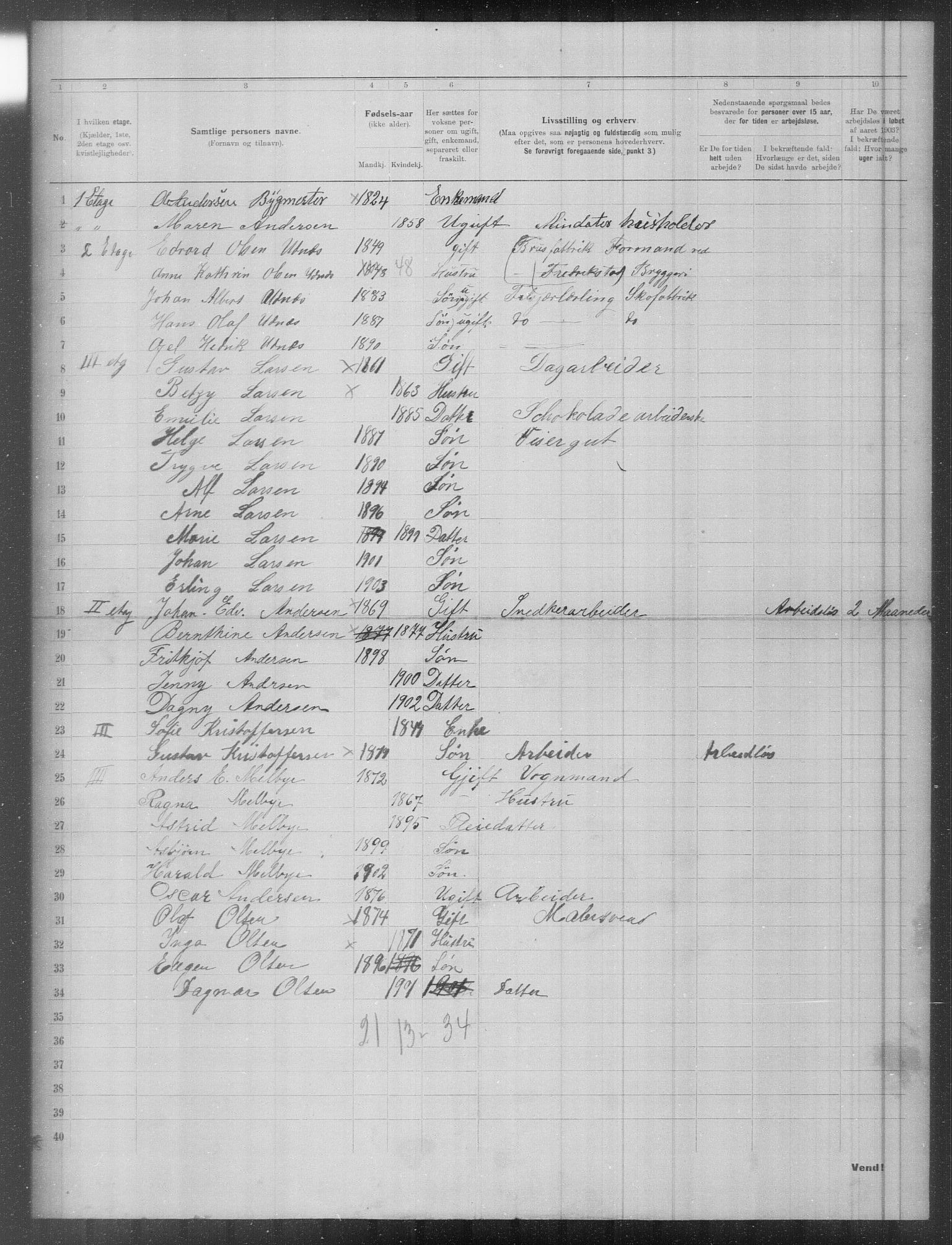 OBA, Municipal Census 1903 for Kristiania, 1903, p. 4803