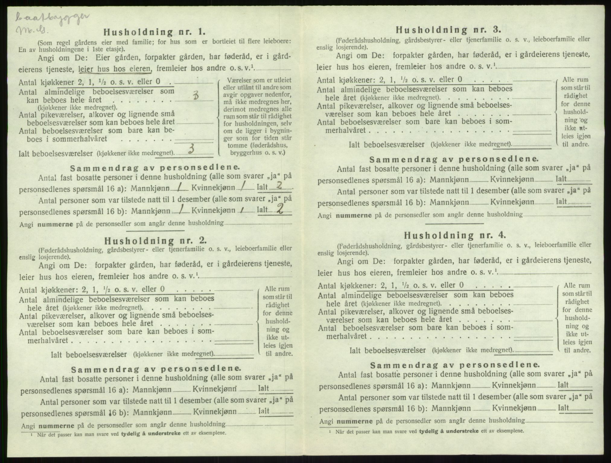 SAB, 1920 census for Leikanger, 1920, p. 283