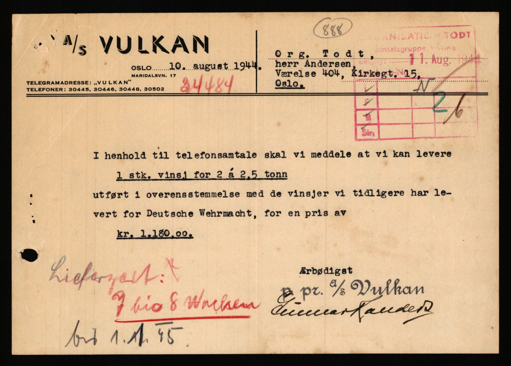 Tyske arkiver, Organisation Todt (OT), Einsatzgruppe Wiking, AV/RA-RAFA-2188/1/E/E2/E2d/L0023: Fähren und Anlegen, 1942-1944, p. 23