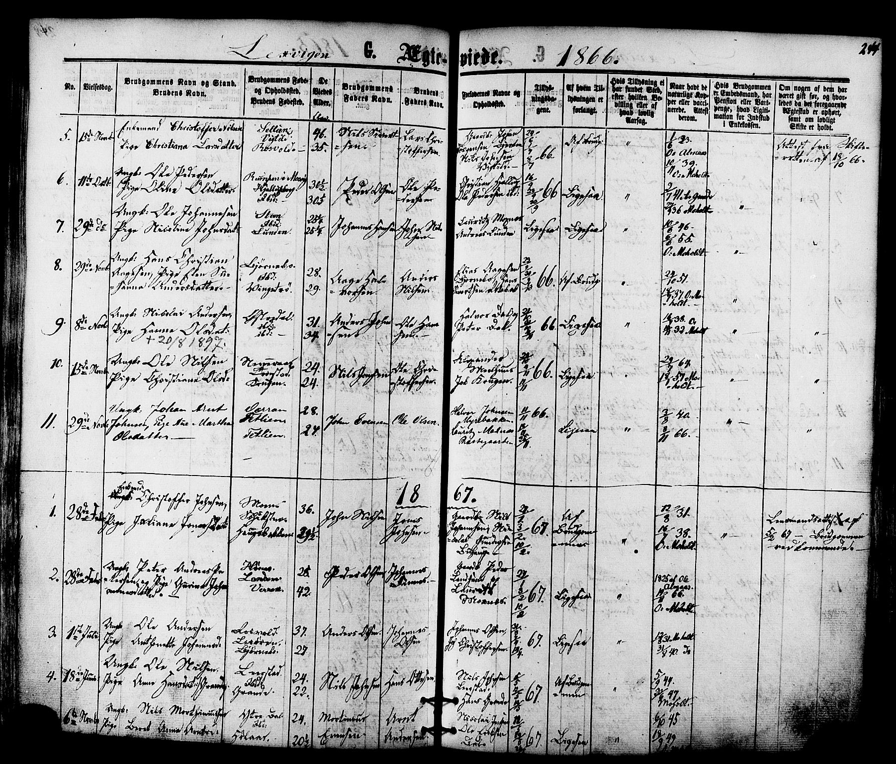 Ministerialprotokoller, klokkerbøker og fødselsregistre - Nord-Trøndelag, SAT/A-1458/701/L0009: Parish register (official) no. 701A09 /1, 1864-1882, p. 244