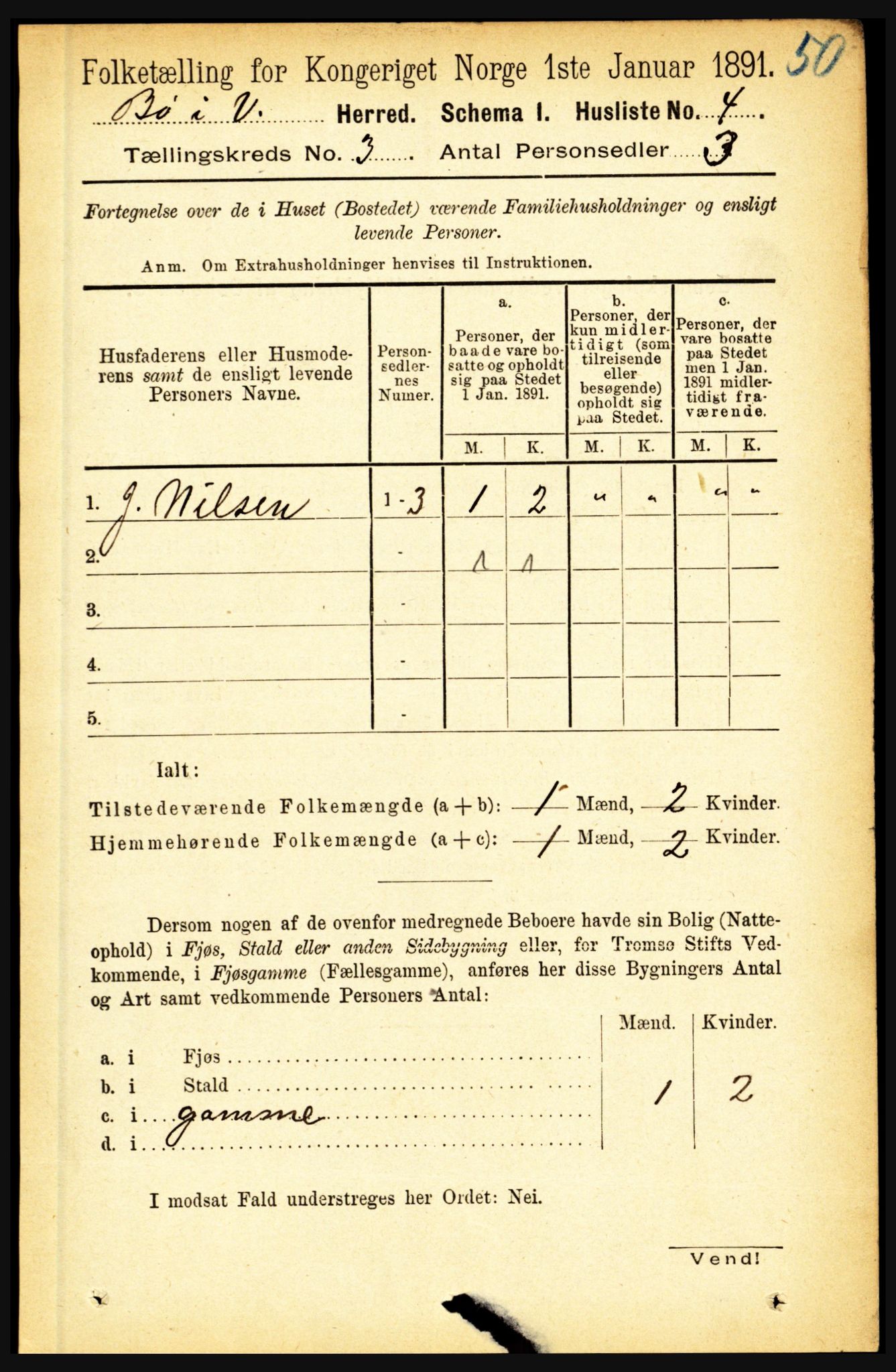 RA, 1891 census for 1867 Bø, 1891, p. 758