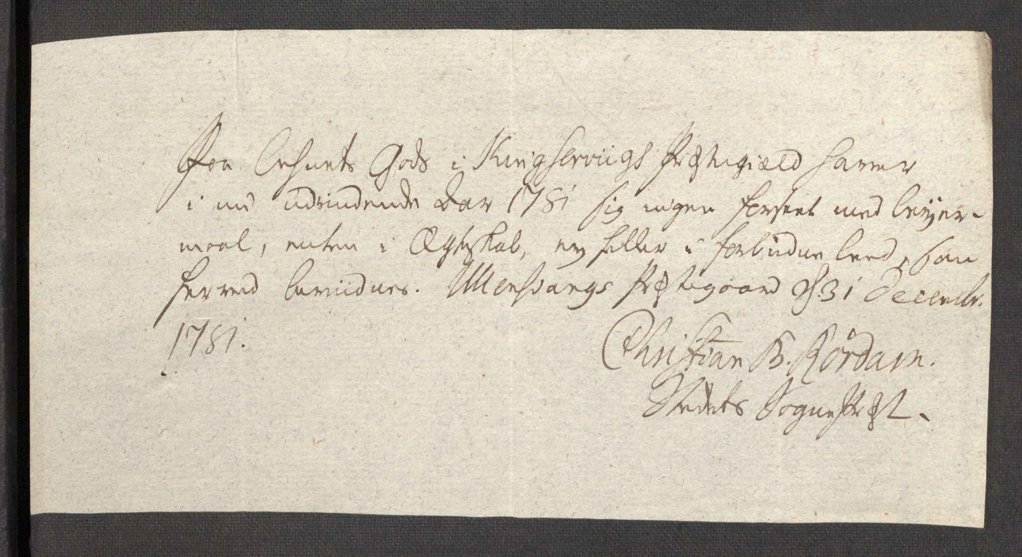 Rentekammeret inntil 1814, Reviderte regnskaper, Fogderegnskap, AV/RA-EA-4092/R48/L3097: Fogderegnskap Sunnhordland og Hardanger, 1781, p. 246