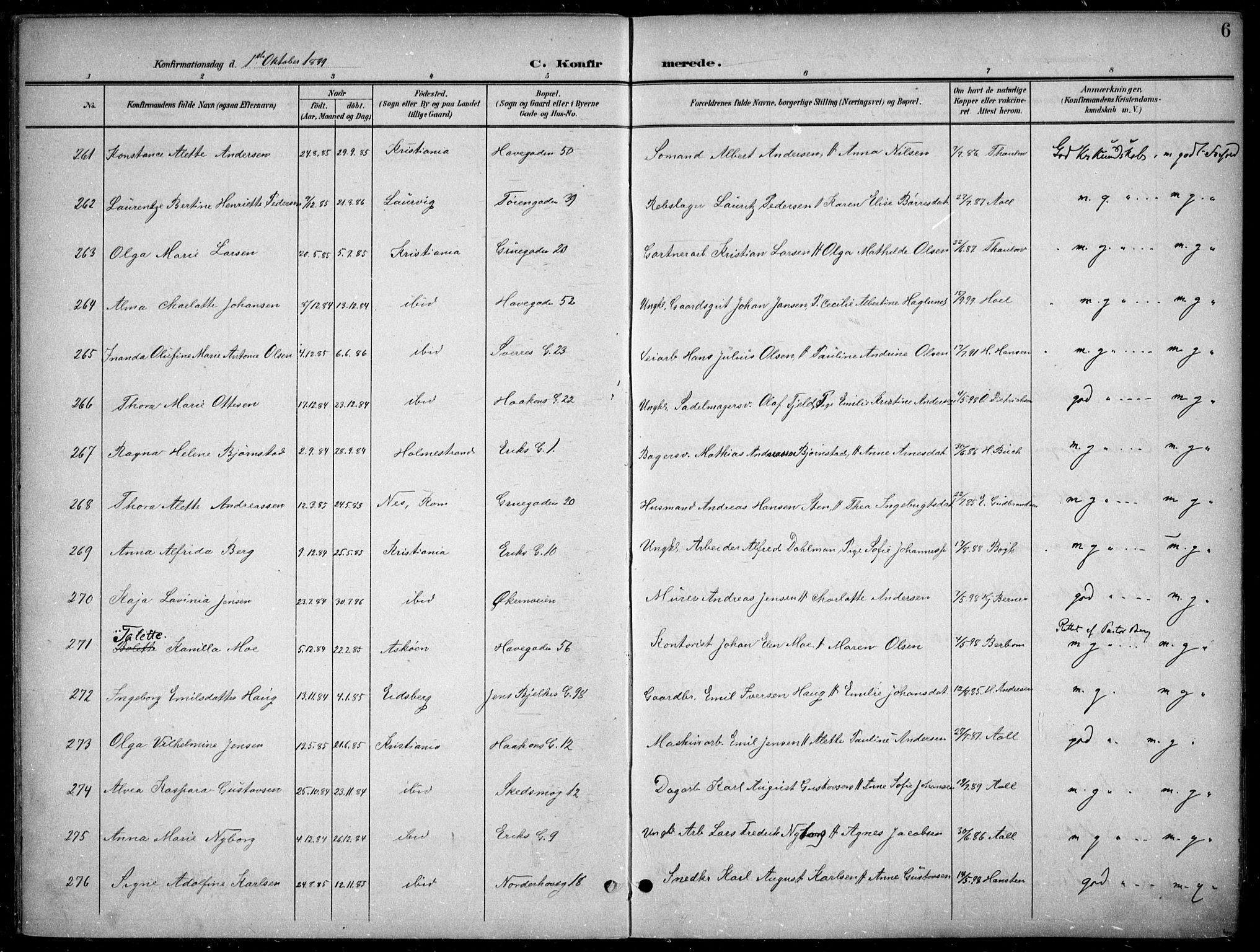 Kampen prestekontor Kirkebøker, SAO/A-10853/F/Fa/L0009: Parish register (official) no. I 9, 1899-1911, p. 6