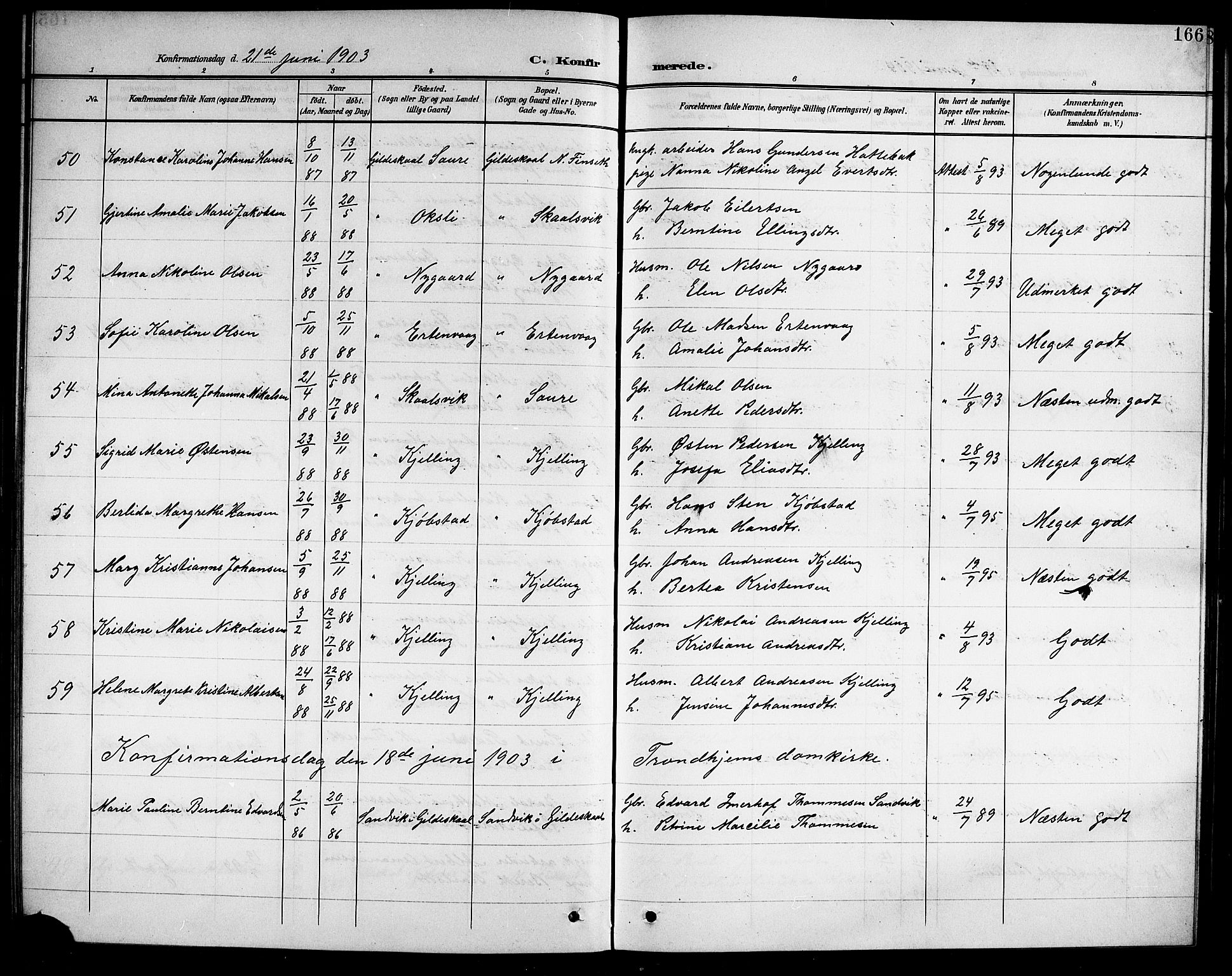 Ministerialprotokoller, klokkerbøker og fødselsregistre - Nordland, AV/SAT-A-1459/805/L0109: Parish register (copy) no. 805C05, 1900-1911, p. 166