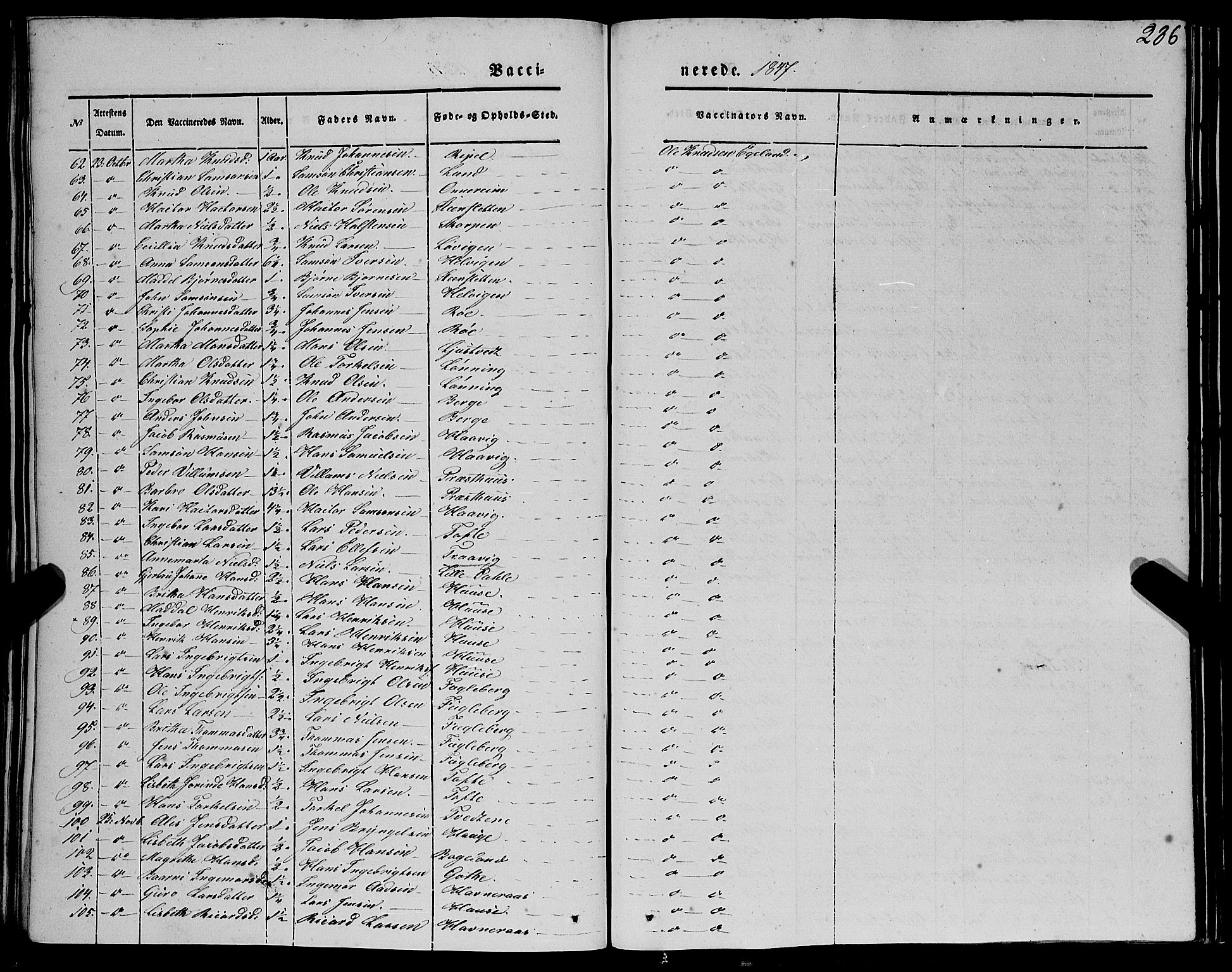 Kvinnherad sokneprestembete, SAB/A-76401/H/Haa: Parish register (official) no. A 7, 1843-1853, p. 286
