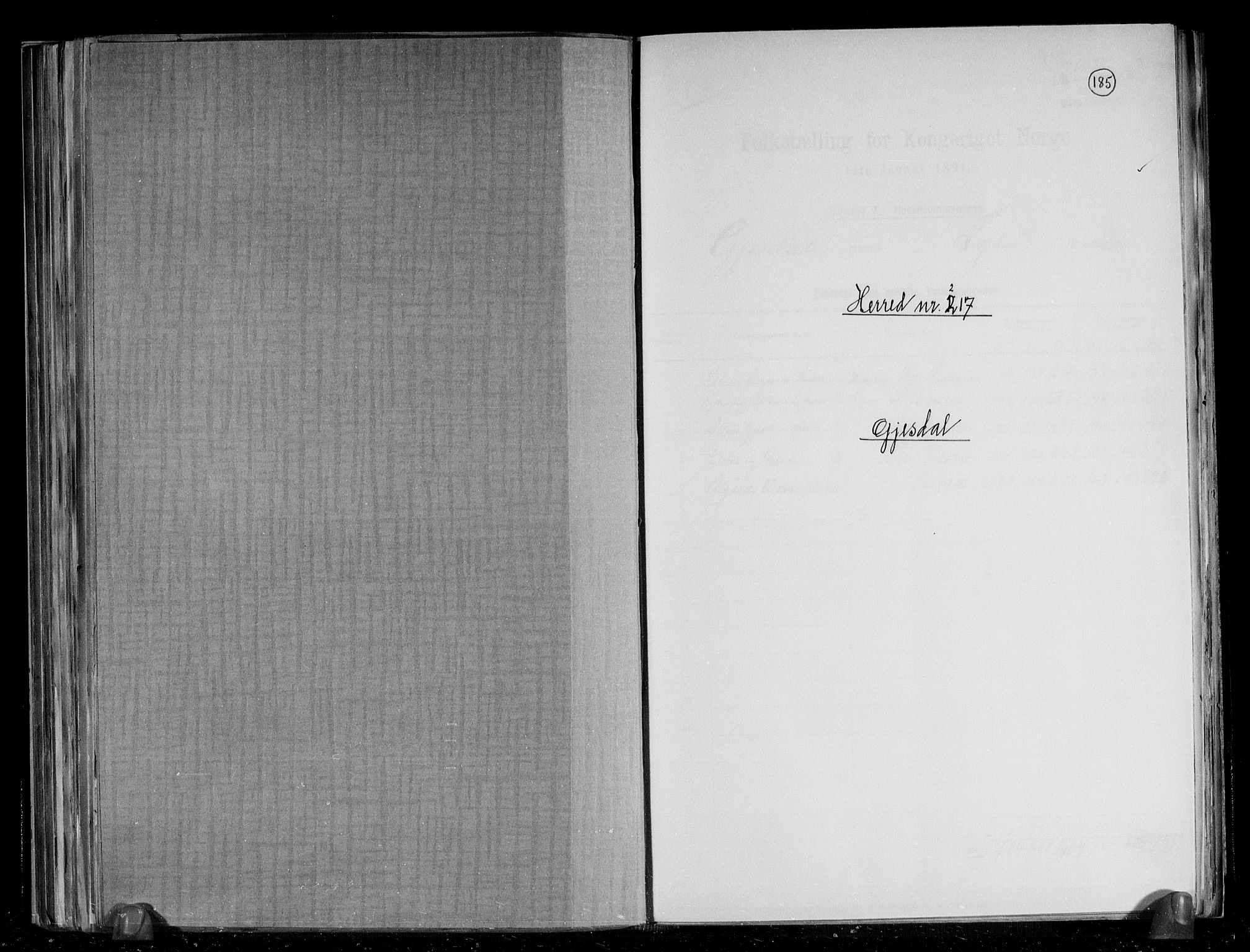 RA, 1891 census for 1122 Gjesdal, 1891, p. 1