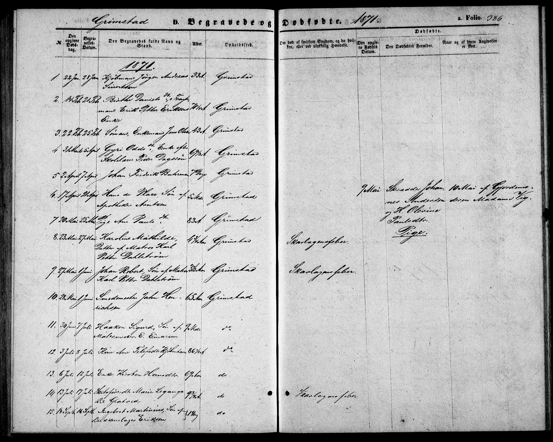 Fjære sokneprestkontor, SAK/1111-0011/F/Fb/L0009: Parish register (copy) no. B 9, 1867-1870, p. 386