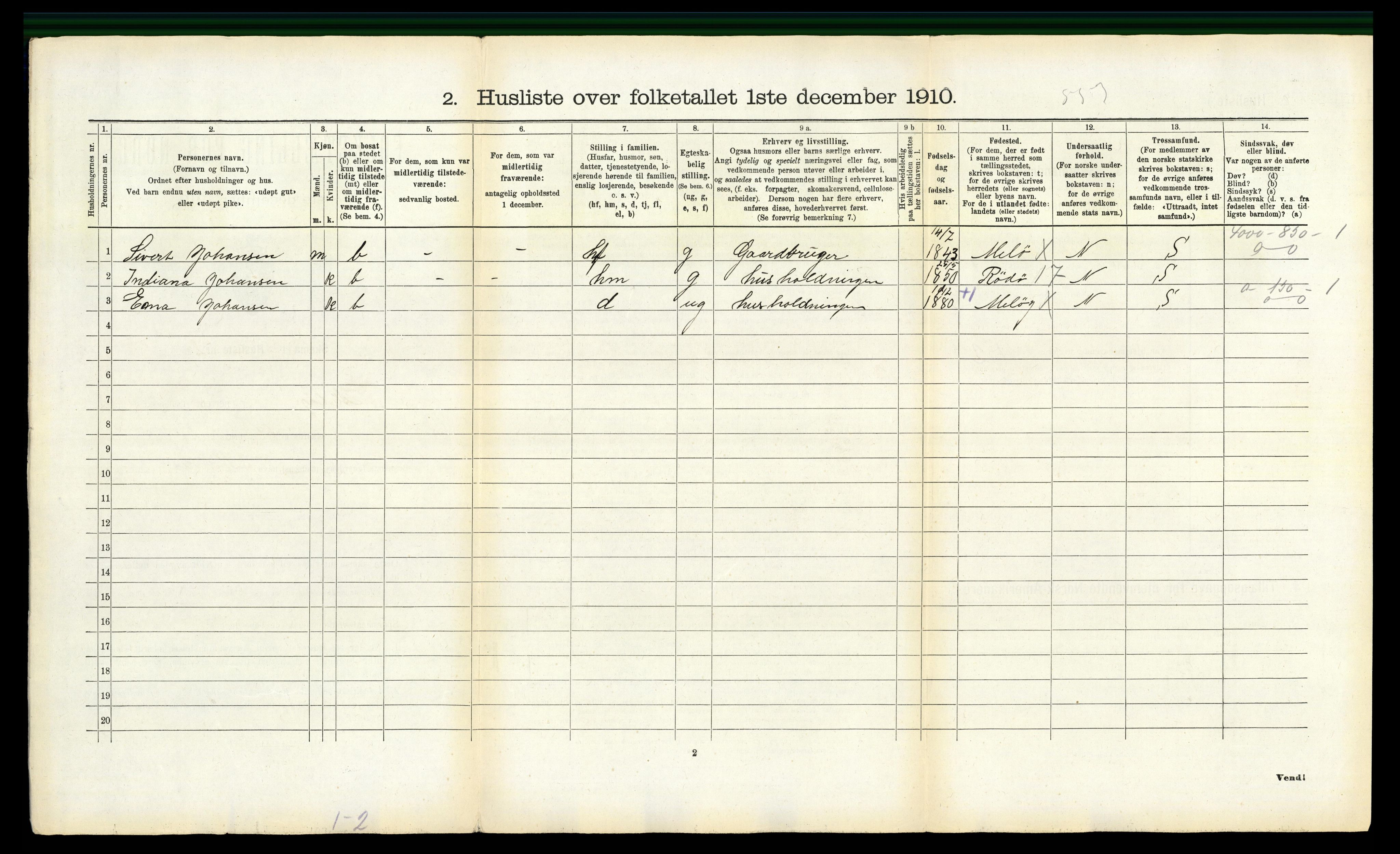 RA, 1910 census for Meløy, 1910, p. 905