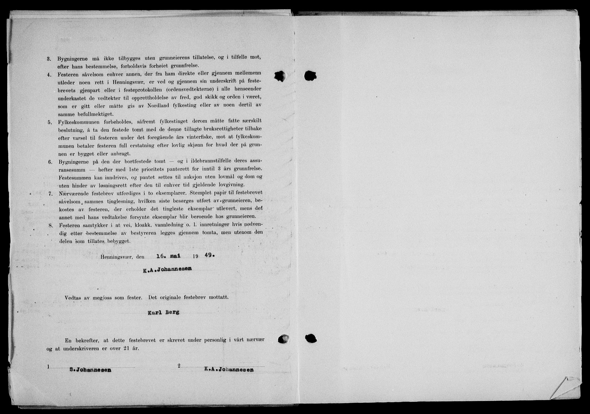 Lofoten sorenskriveri, SAT/A-0017/1/2/2C/L0020a: Mortgage book no. 20a, 1948-1949, Diary no: : 1160/1949