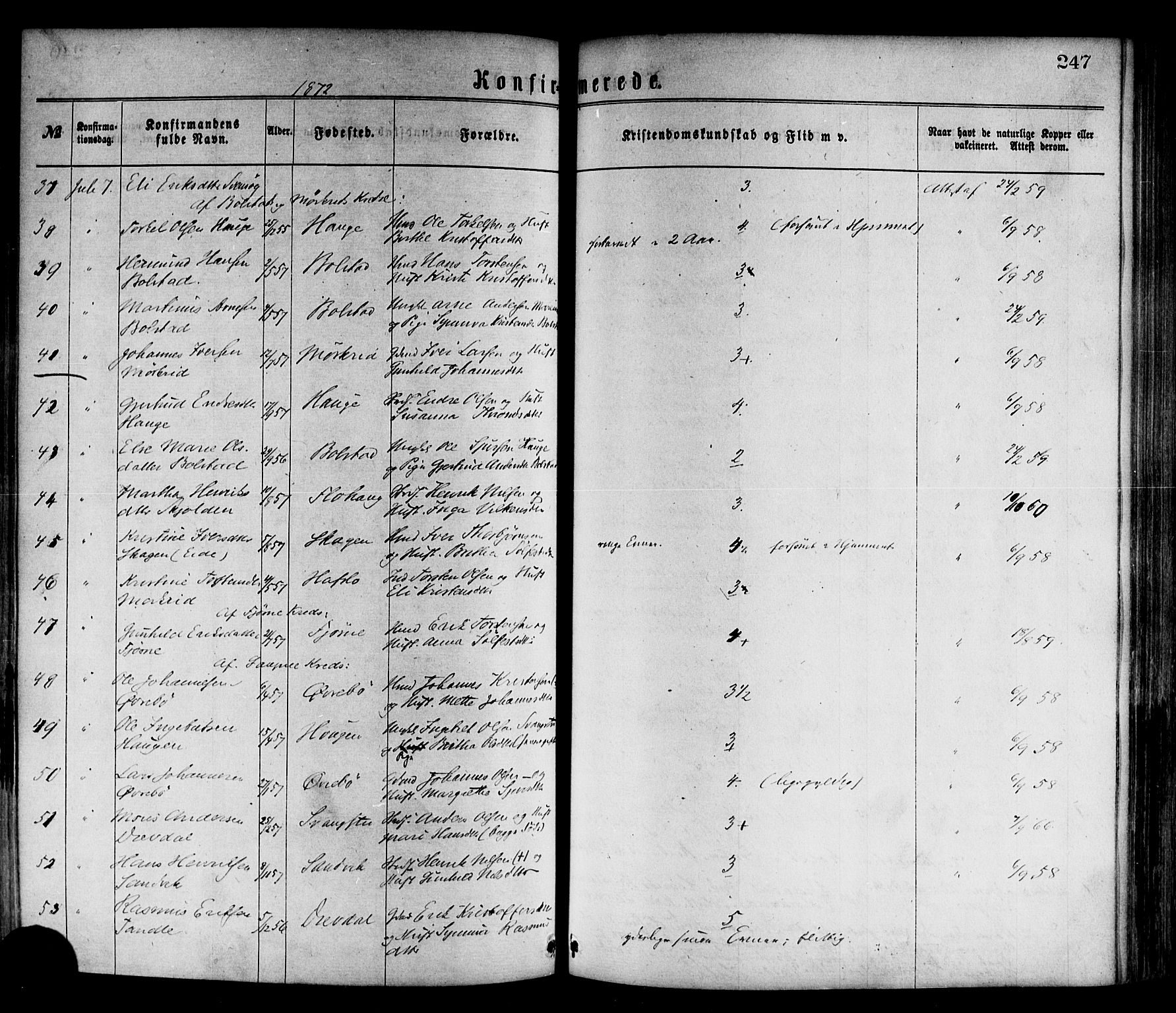 Luster sokneprestembete, AV/SAB-A-81101/H/Haa/Haaa/L0010: Parish register (official) no. A 10, 1871-1886, p. 247