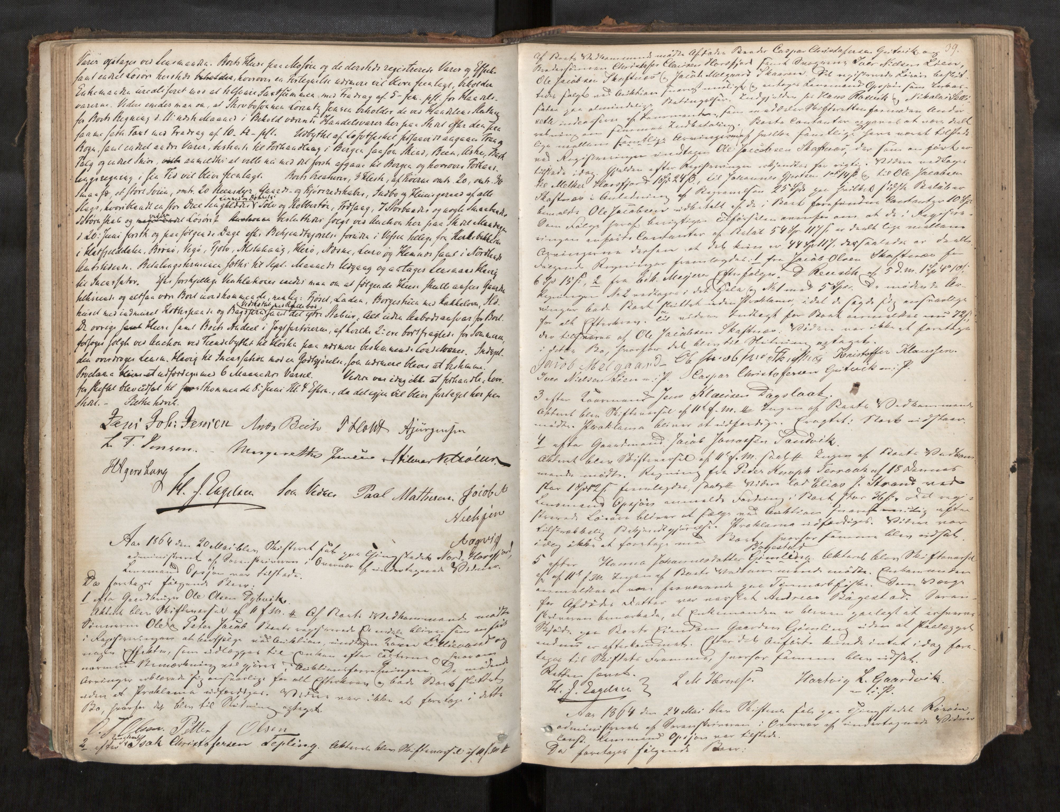 Søndre Helgeland sorenskriveri, AV/SAT-A-4575/1/3/3B/L0001: Skiftebehandlingsprotokoll, 1862-1879, p. 39