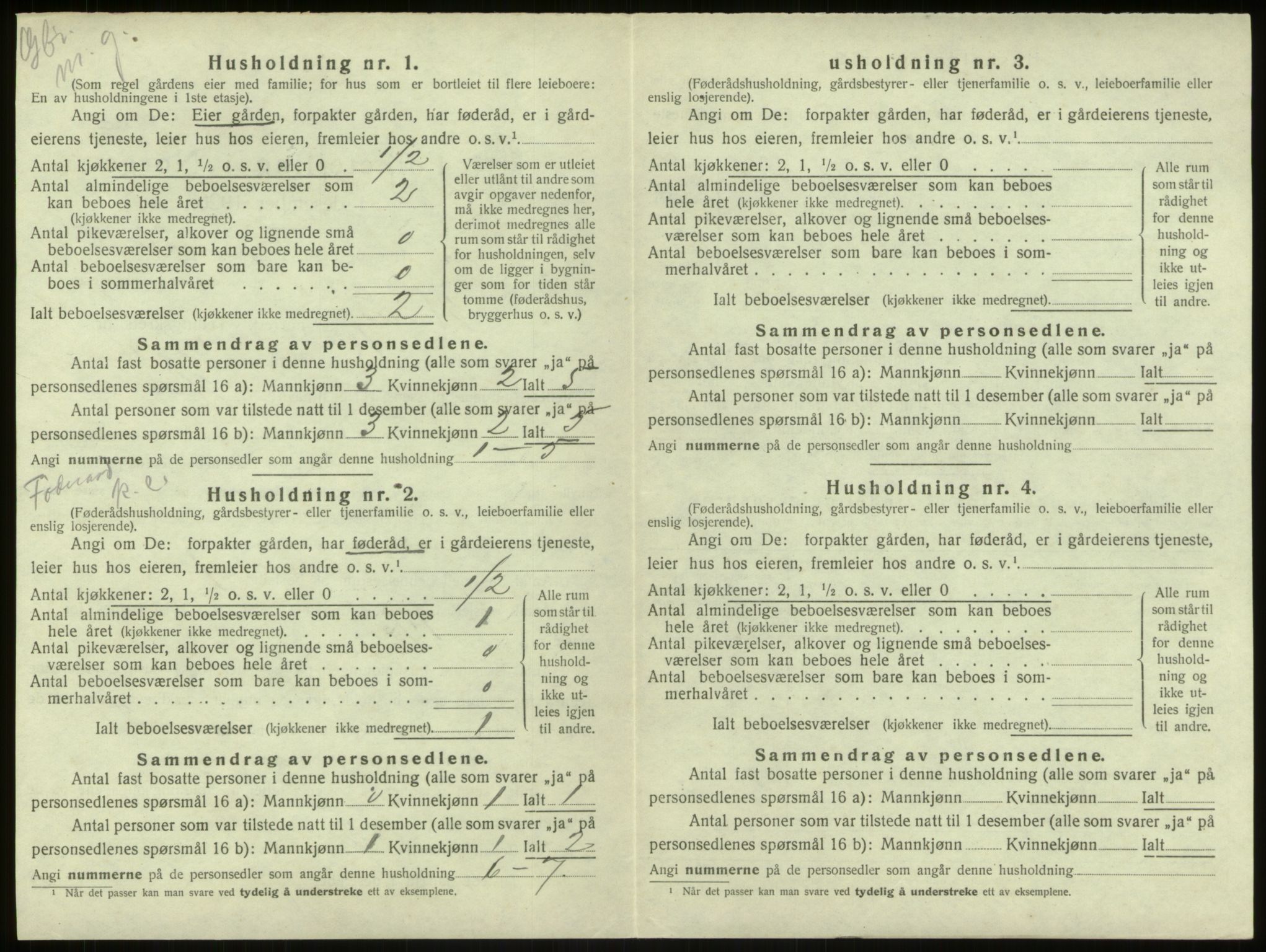 SAB, 1920 census for Haus, 1920, p. 307