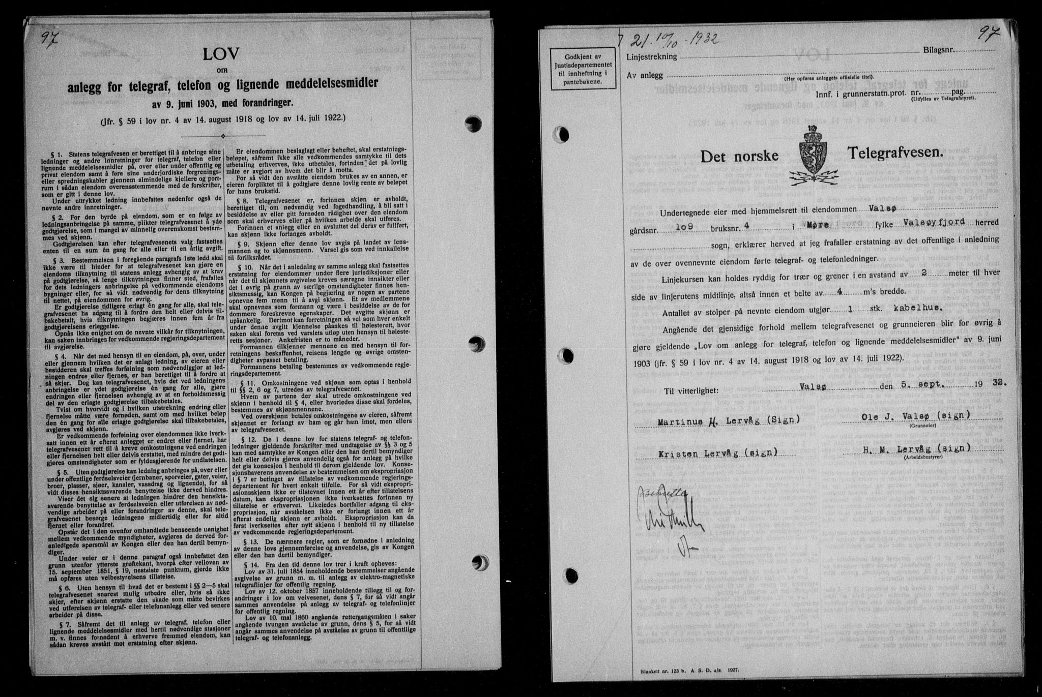 Nordmøre sorenskriveri, AV/SAT-A-4132/1/2/2Ca/L0076: Mortgage book no. 66, 1932-1933, Deed date: 10.10.1932