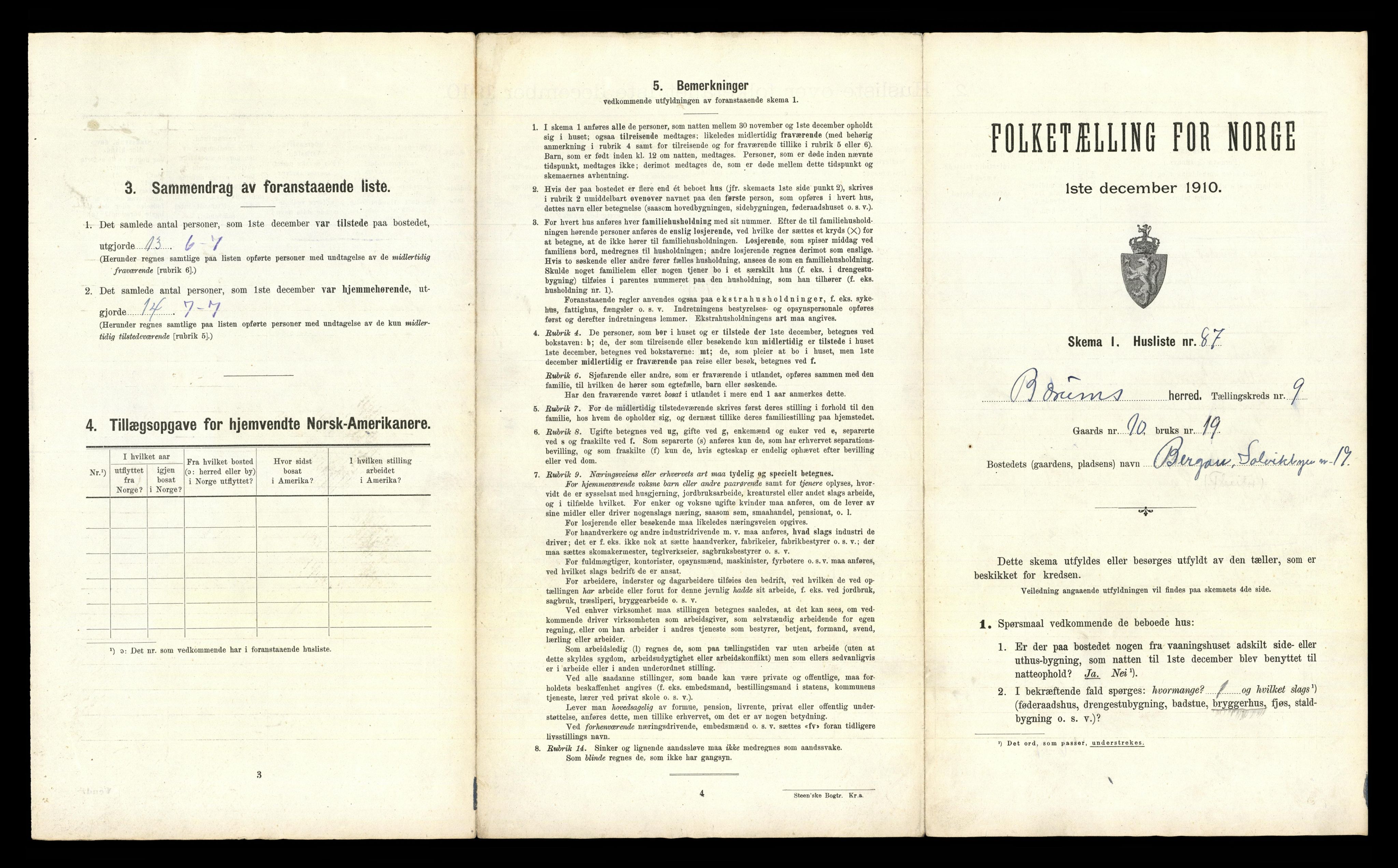 RA, 1910 census for Bærum, 1910, p. 1623