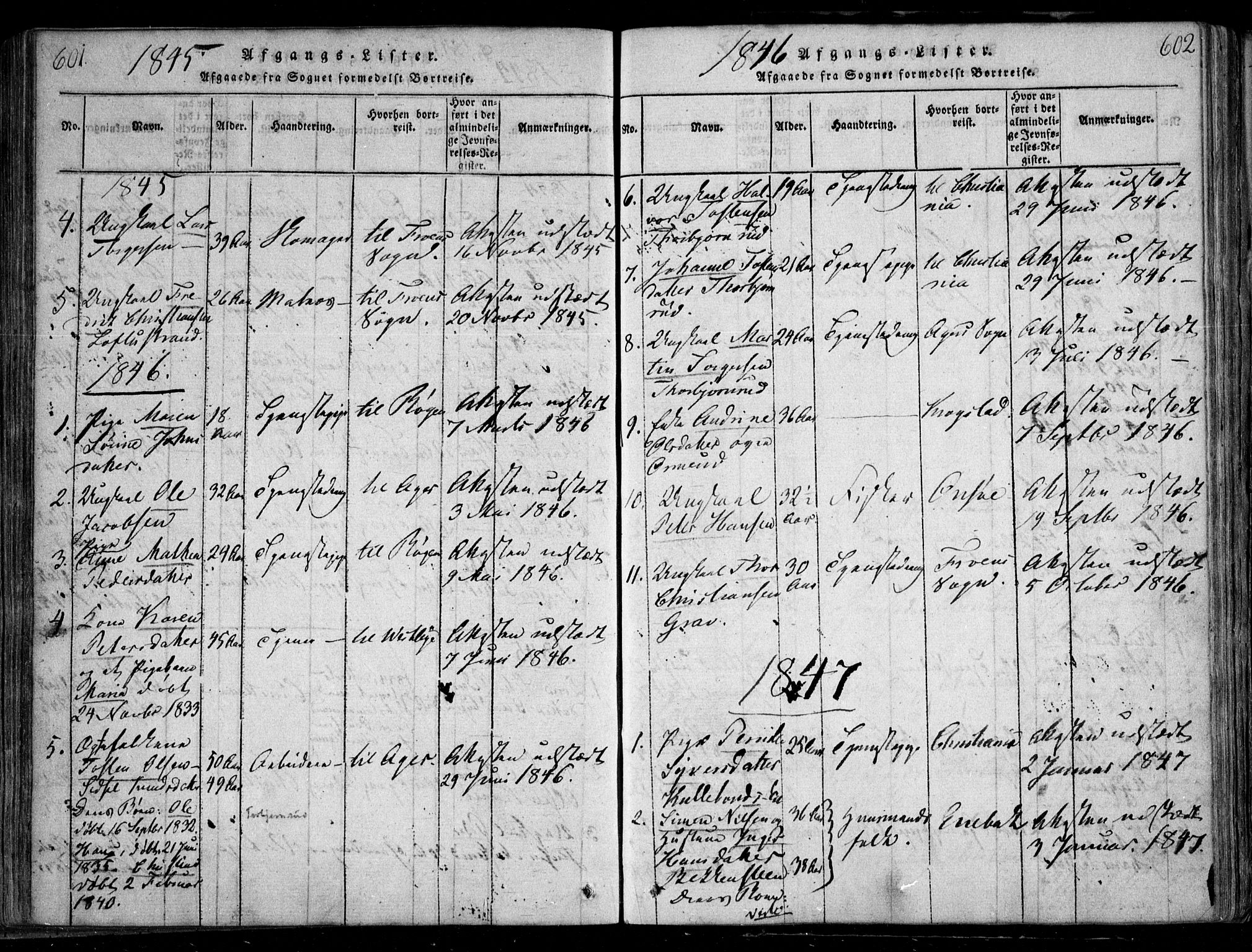 Nesodden prestekontor Kirkebøker, AV/SAO-A-10013/F/Fa/L0006: Parish register (official) no. I 6, 1814-1847, p. 601-602