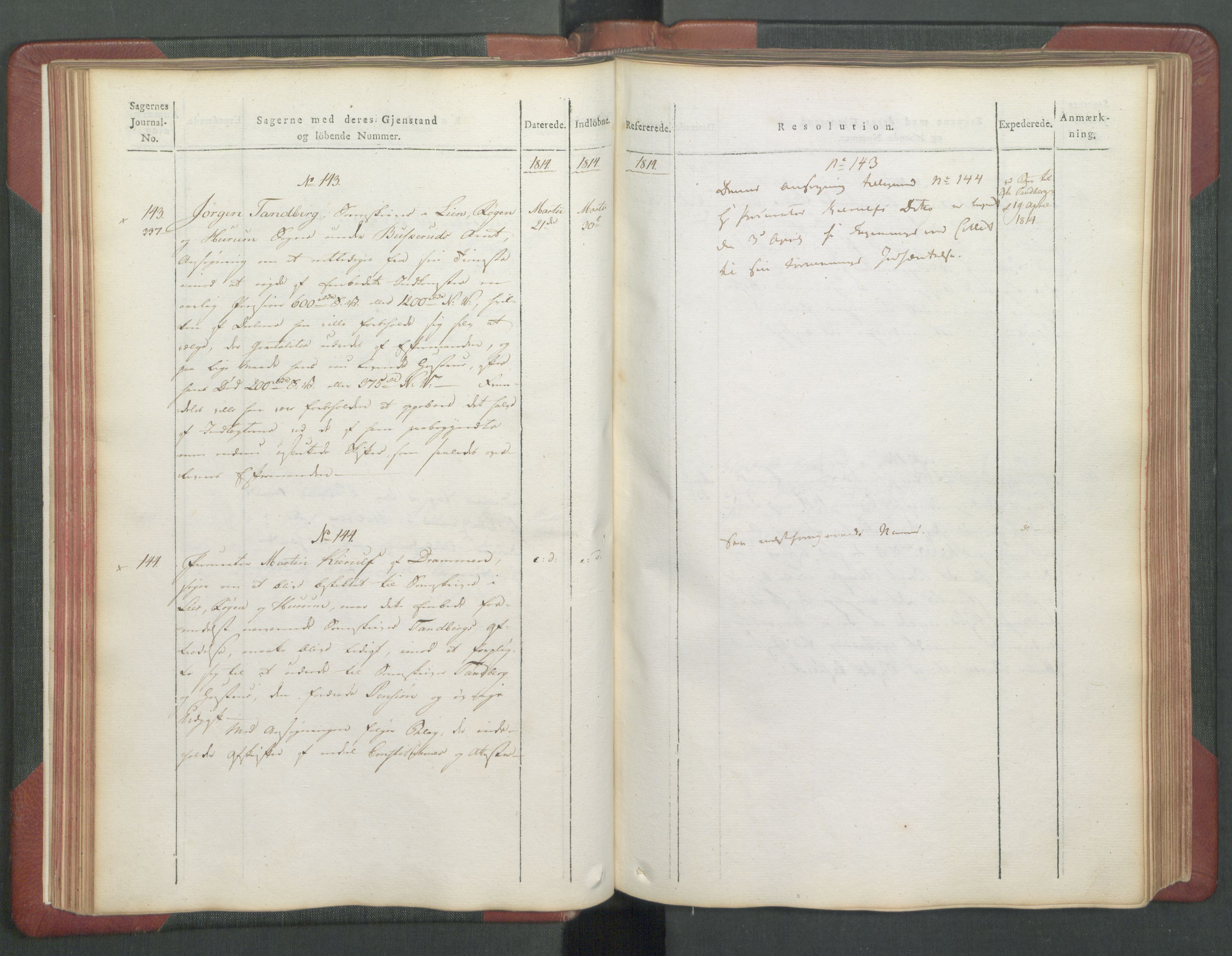 Departementene i 1814, AV/RA-S-3899/Fc/L0039: Journal A, 1814, p. 61