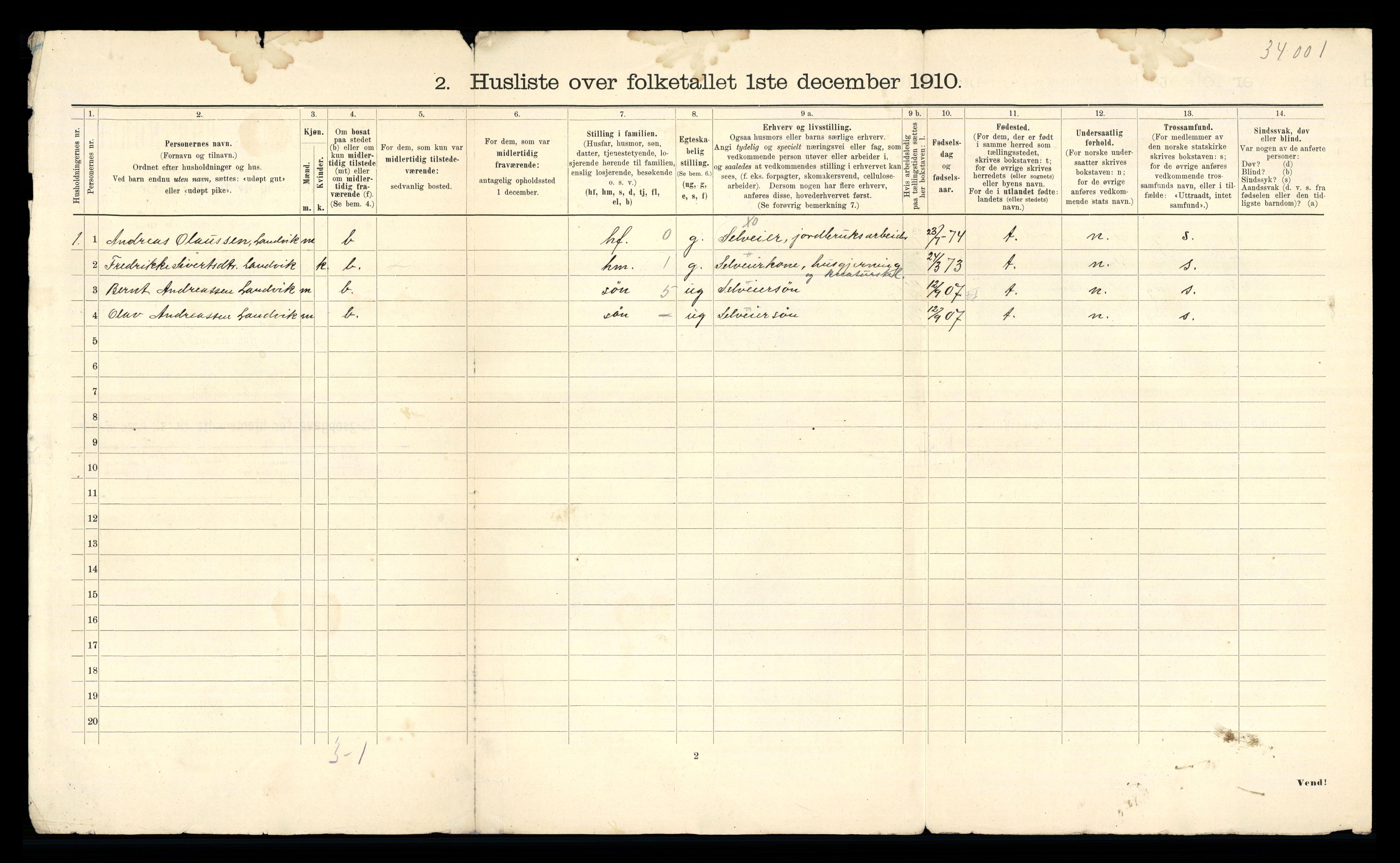 RA, 1910 census for Sparbu, 1910, p. 27