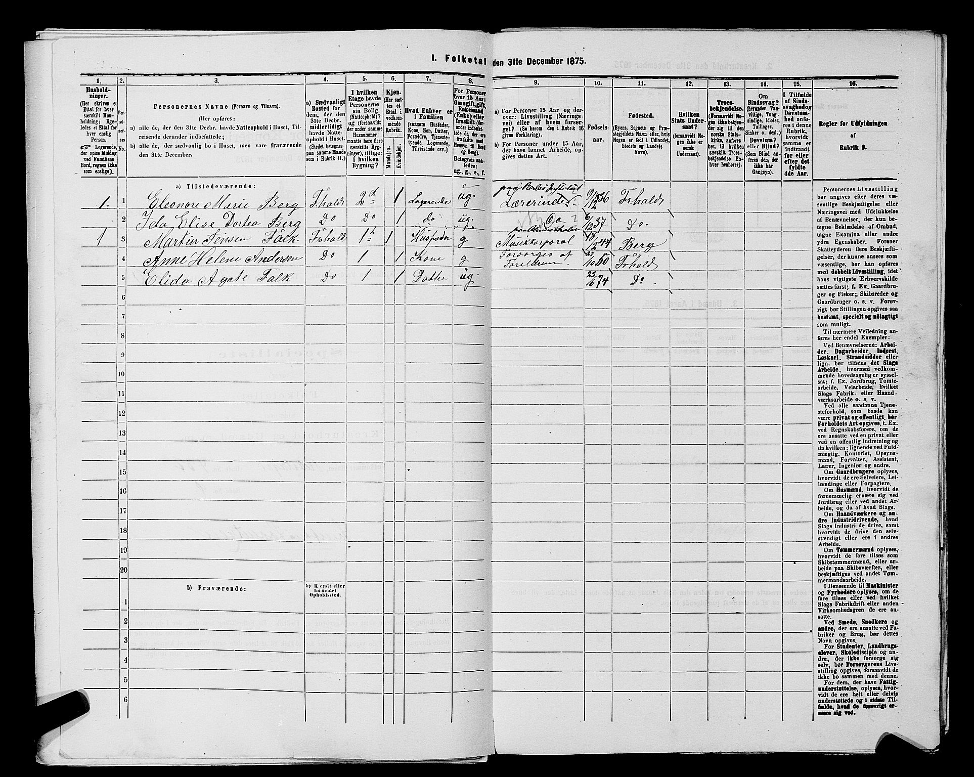RA, 1875 census for 0101P Fredrikshald, 1875, p. 956