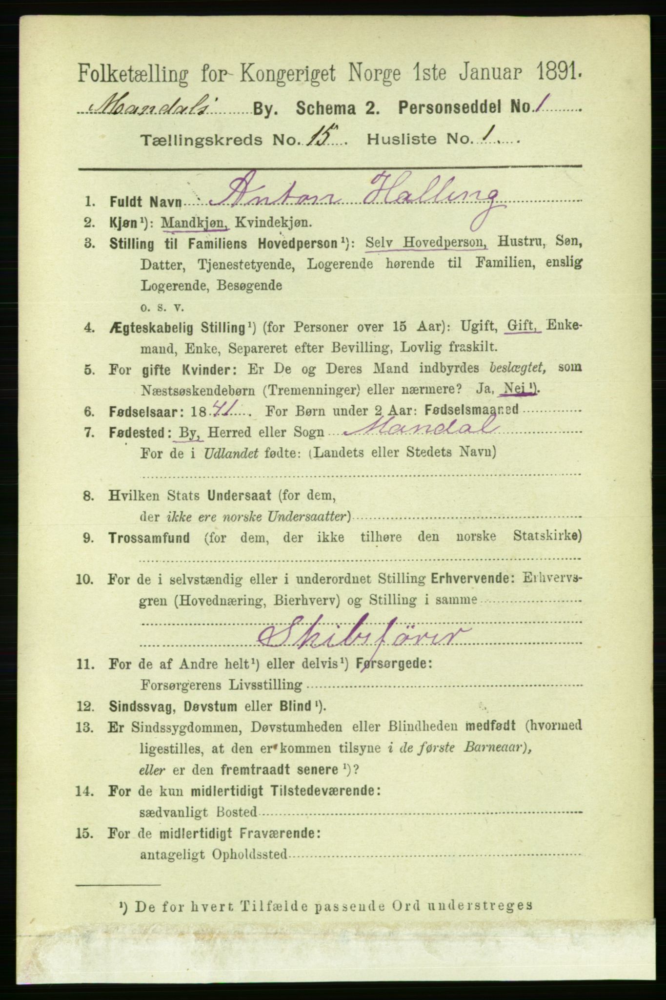 RA, 1891 census for 1002 Mandal, 1891, p. 3291