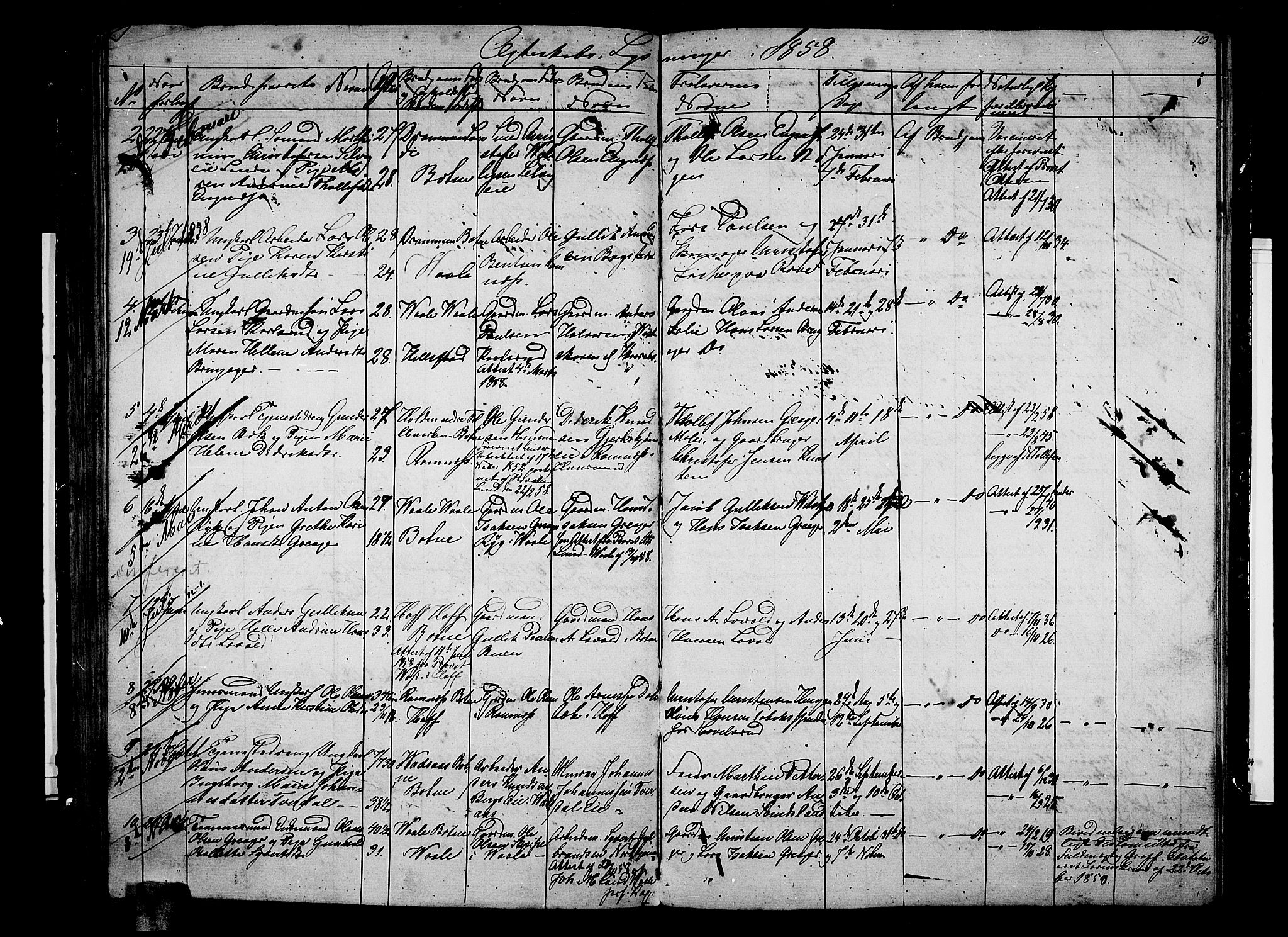 Botne kirkebøker, AV/SAKO-A-340/G/Ga/L0001: Parish register (copy) no. I 1, 1854-1867, p. 113