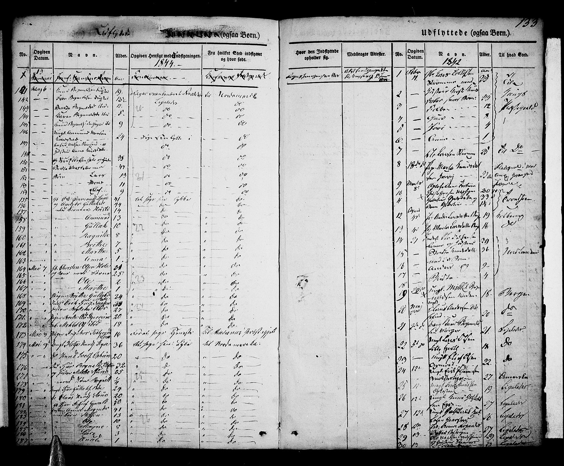 Voss sokneprestembete, SAB/A-79001/H/Haa: Parish register (official) no. A 14, 1837-1847, p. 133