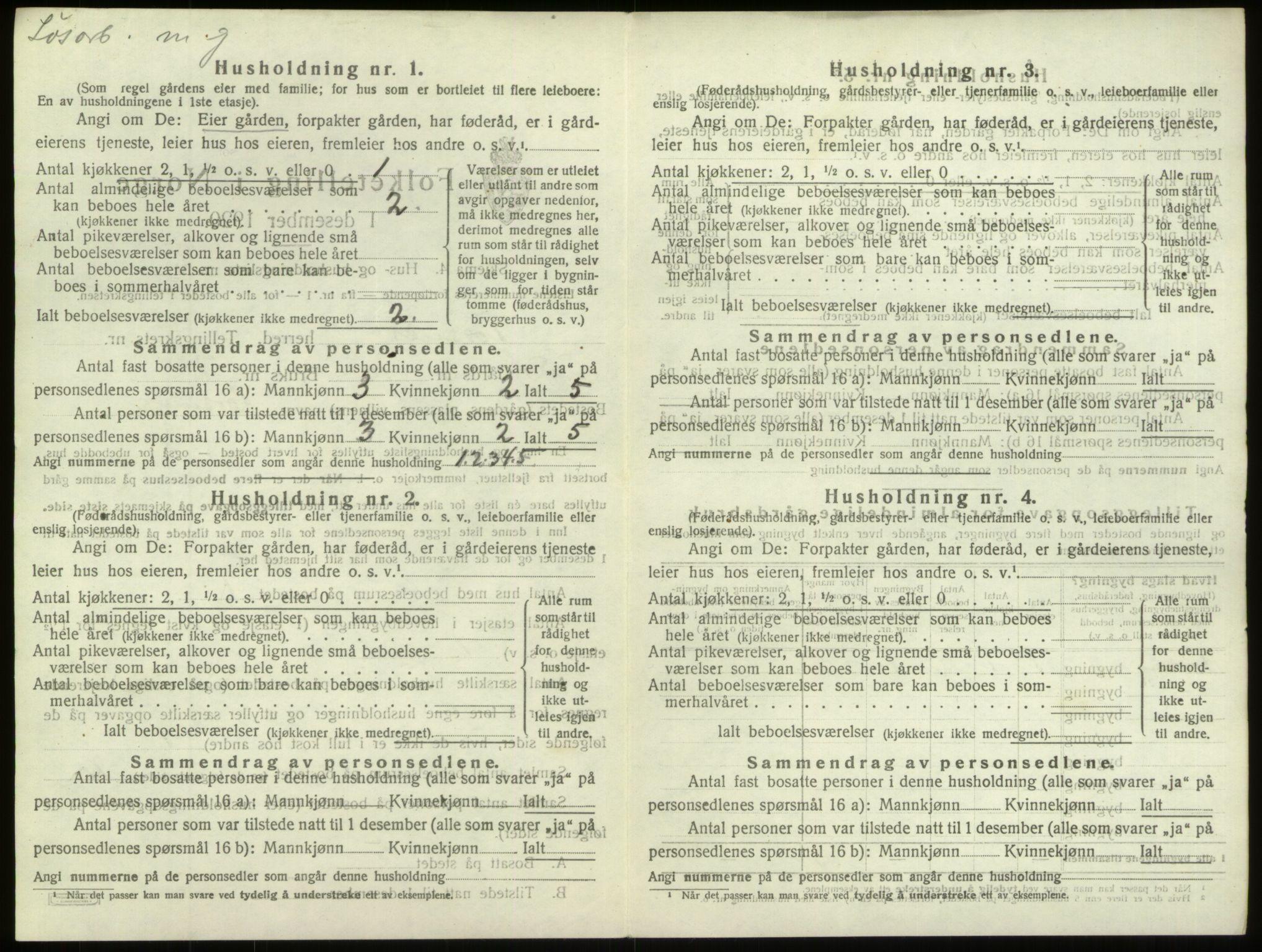 SAO, 1920 census for Torsnes, 1920, p. 26