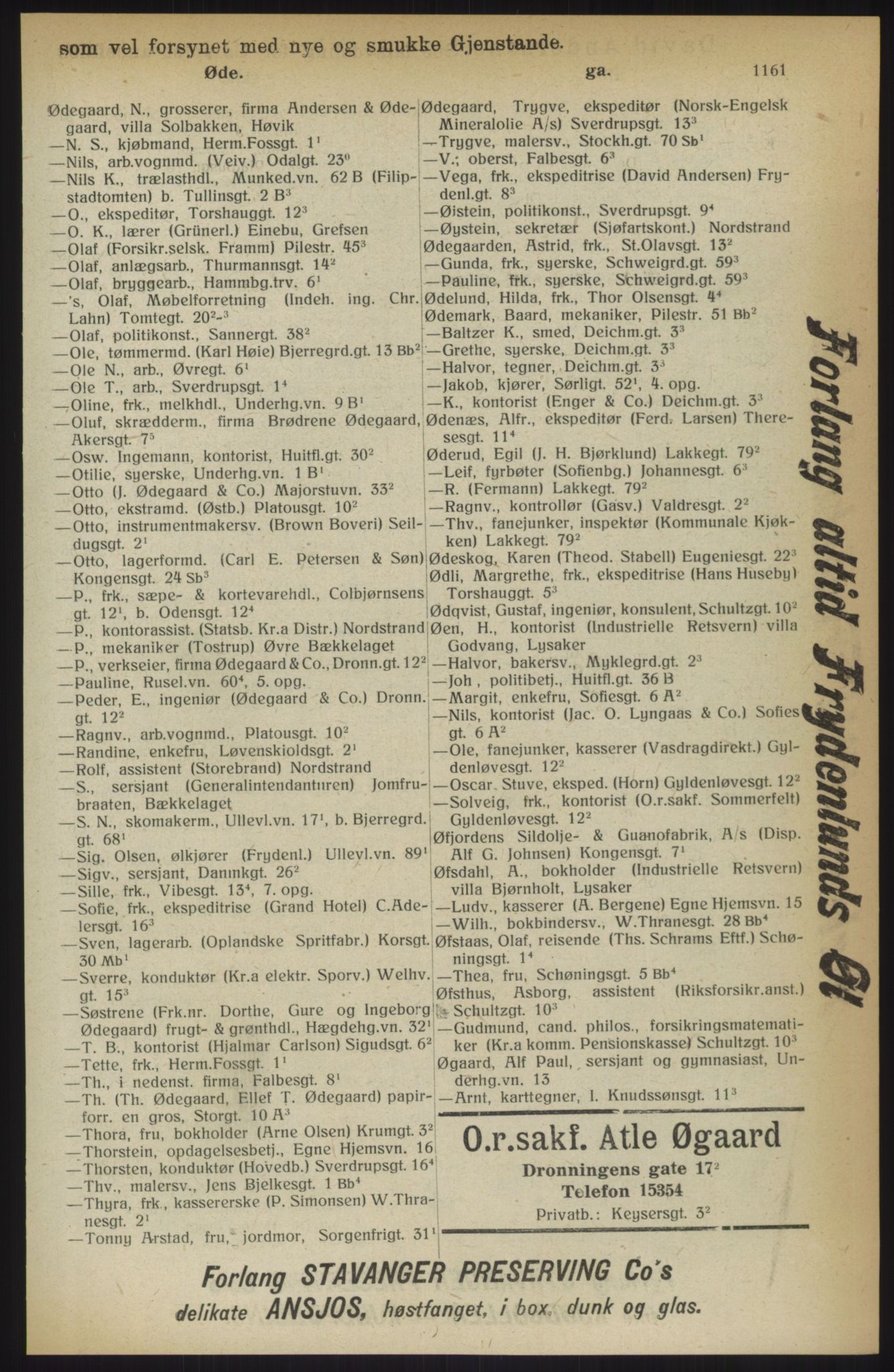 Kristiania/Oslo adressebok, PUBL/-, 1914, p. 1161