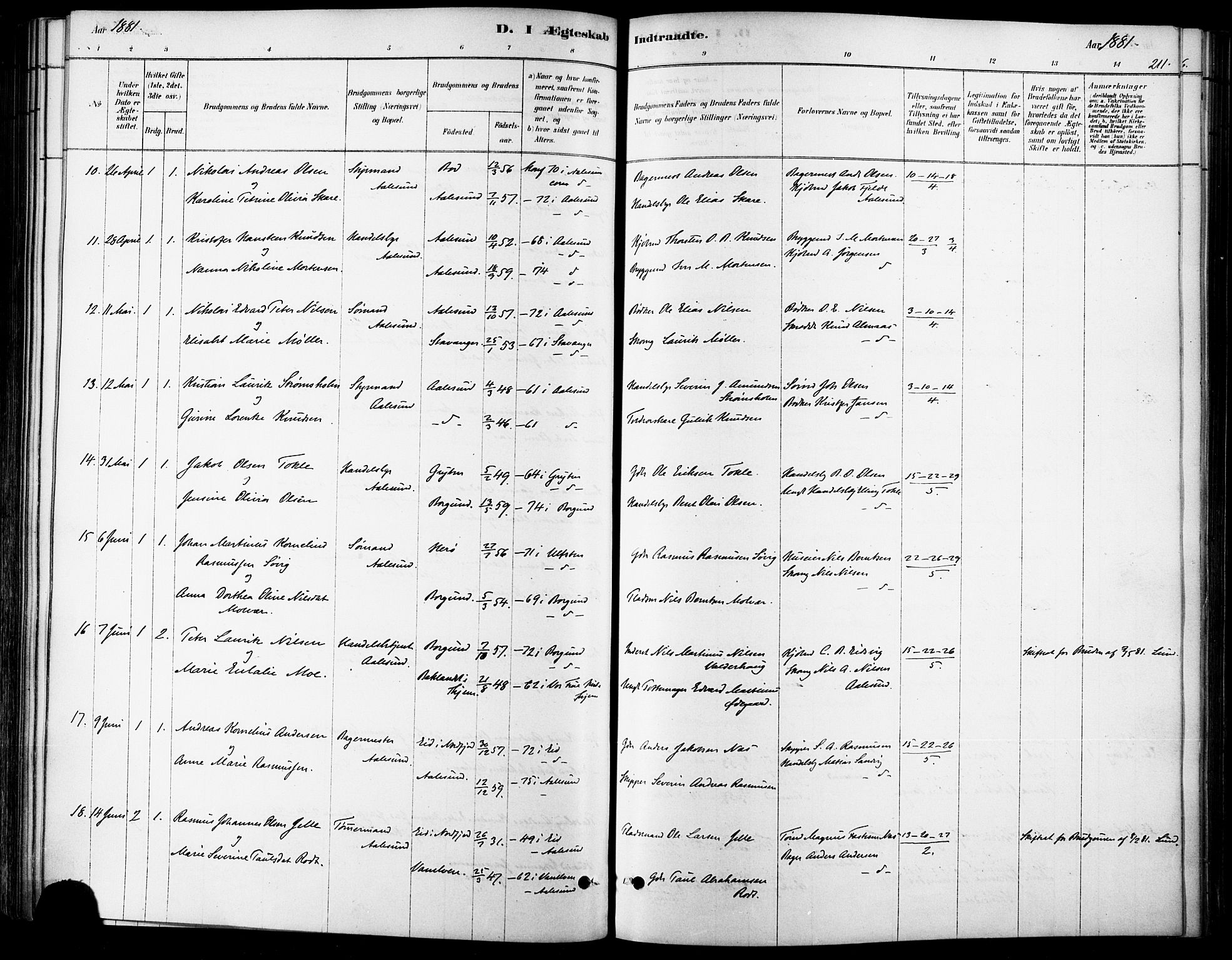 Ministerialprotokoller, klokkerbøker og fødselsregistre - Møre og Romsdal, AV/SAT-A-1454/529/L0454: Parish register (official) no. 529A04, 1878-1885, p. 211