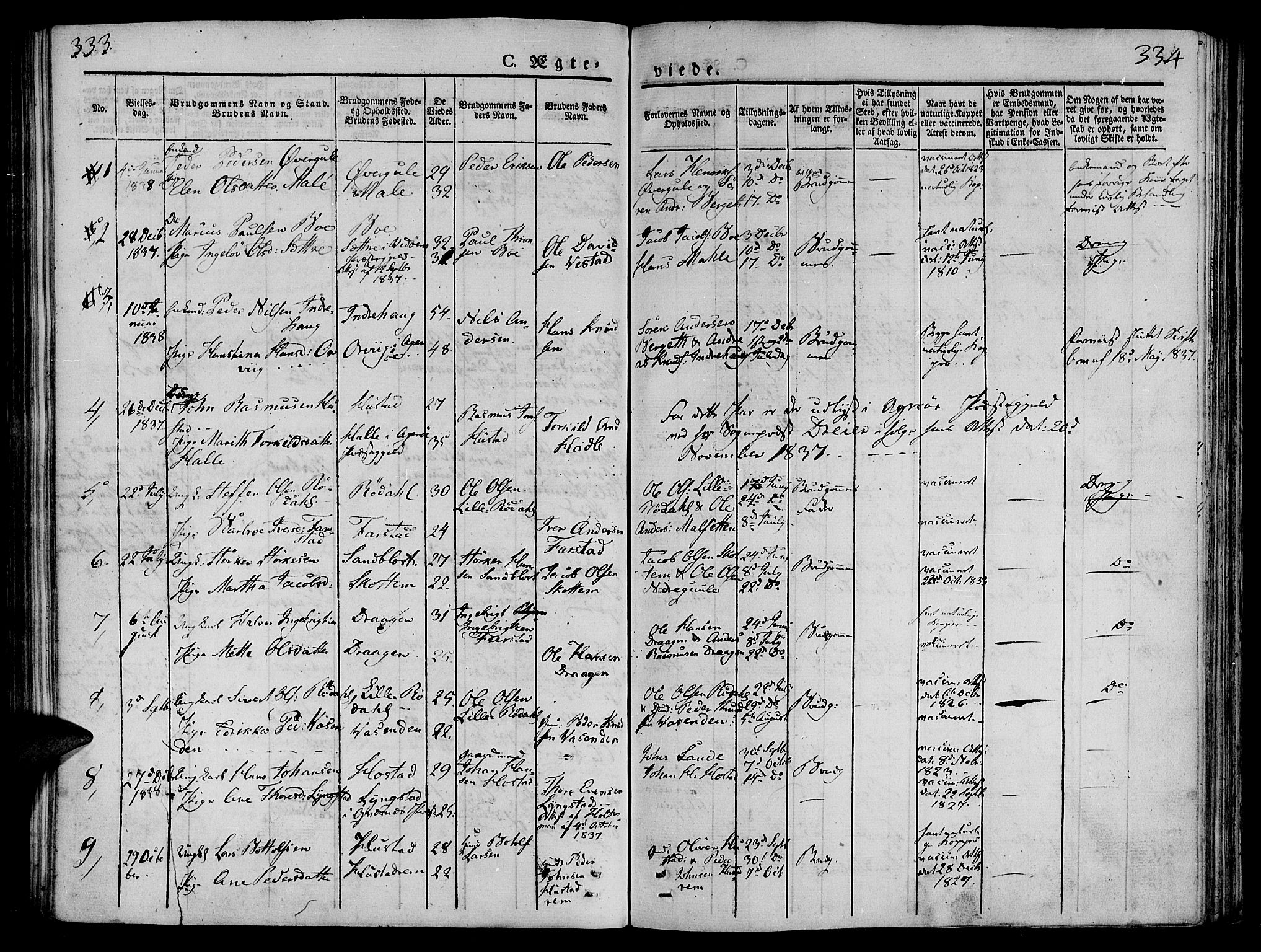 Ministerialprotokoller, klokkerbøker og fødselsregistre - Møre og Romsdal, AV/SAT-A-1454/566/L0765: Parish register (official) no. 566A04, 1829-1841, p. 333-334
