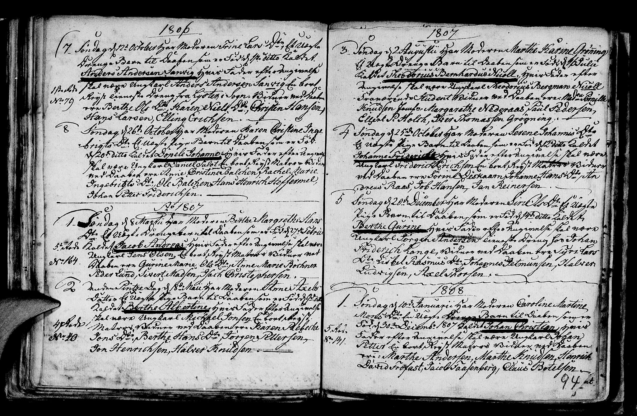 Nykirken Sokneprestembete, AV/SAB-A-77101/H/Haa/L0001: Parish register (official) no. A 1, 1668-1820, p. 94