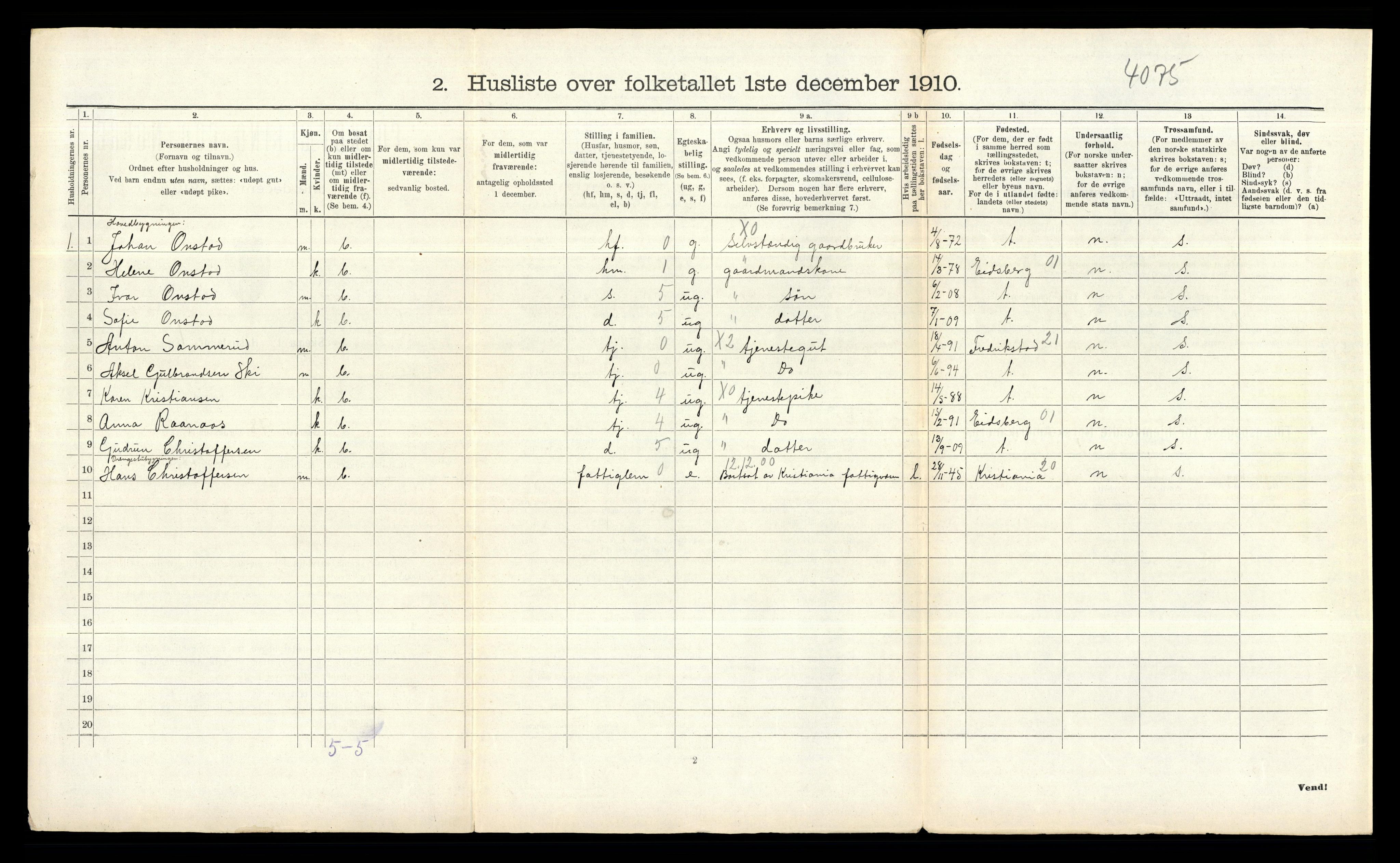 RA, 1910 census for Skiptvet, 1910, p. 154