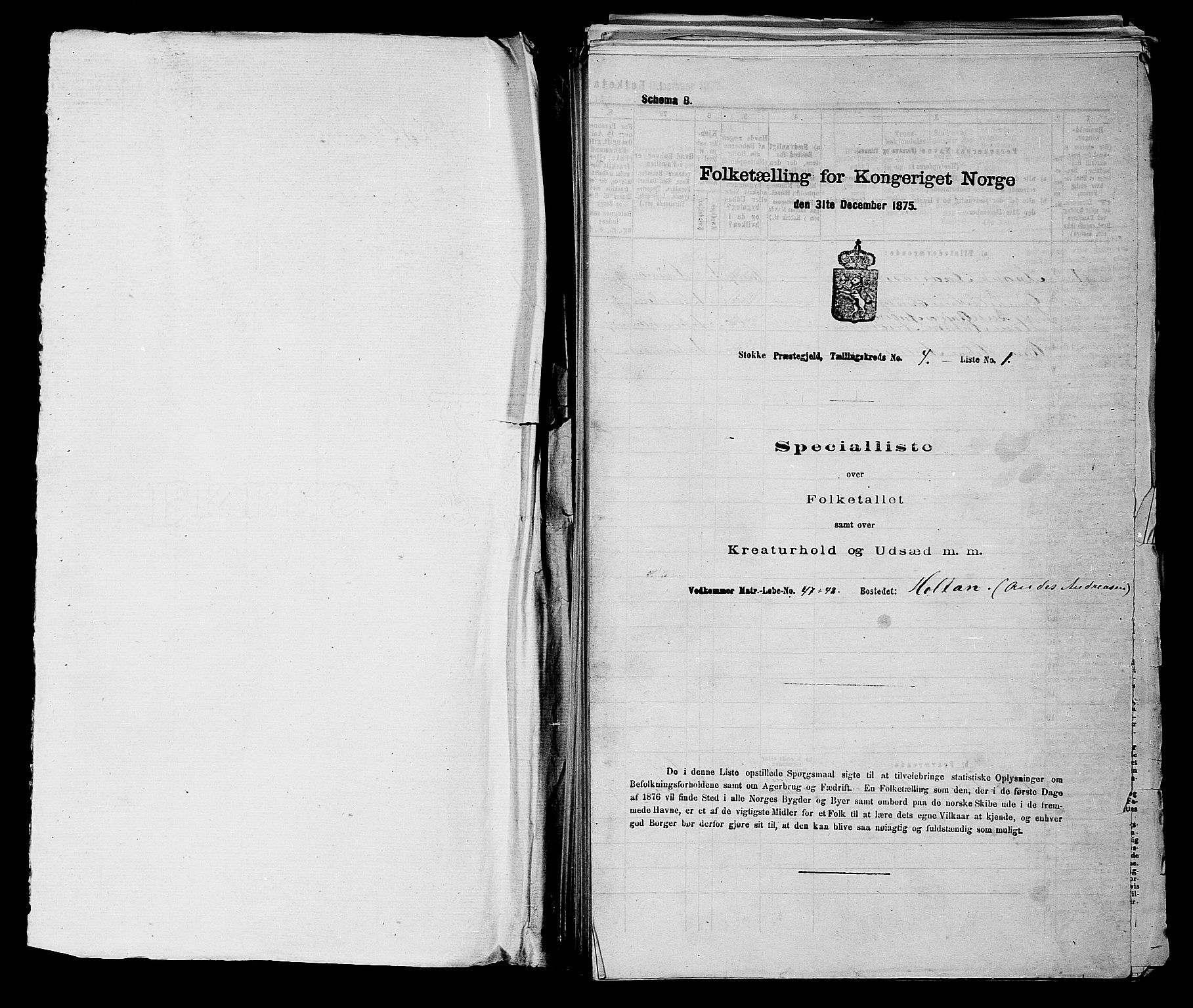 SAKO, 1875 census for 0720P Stokke, 1875, p. 760