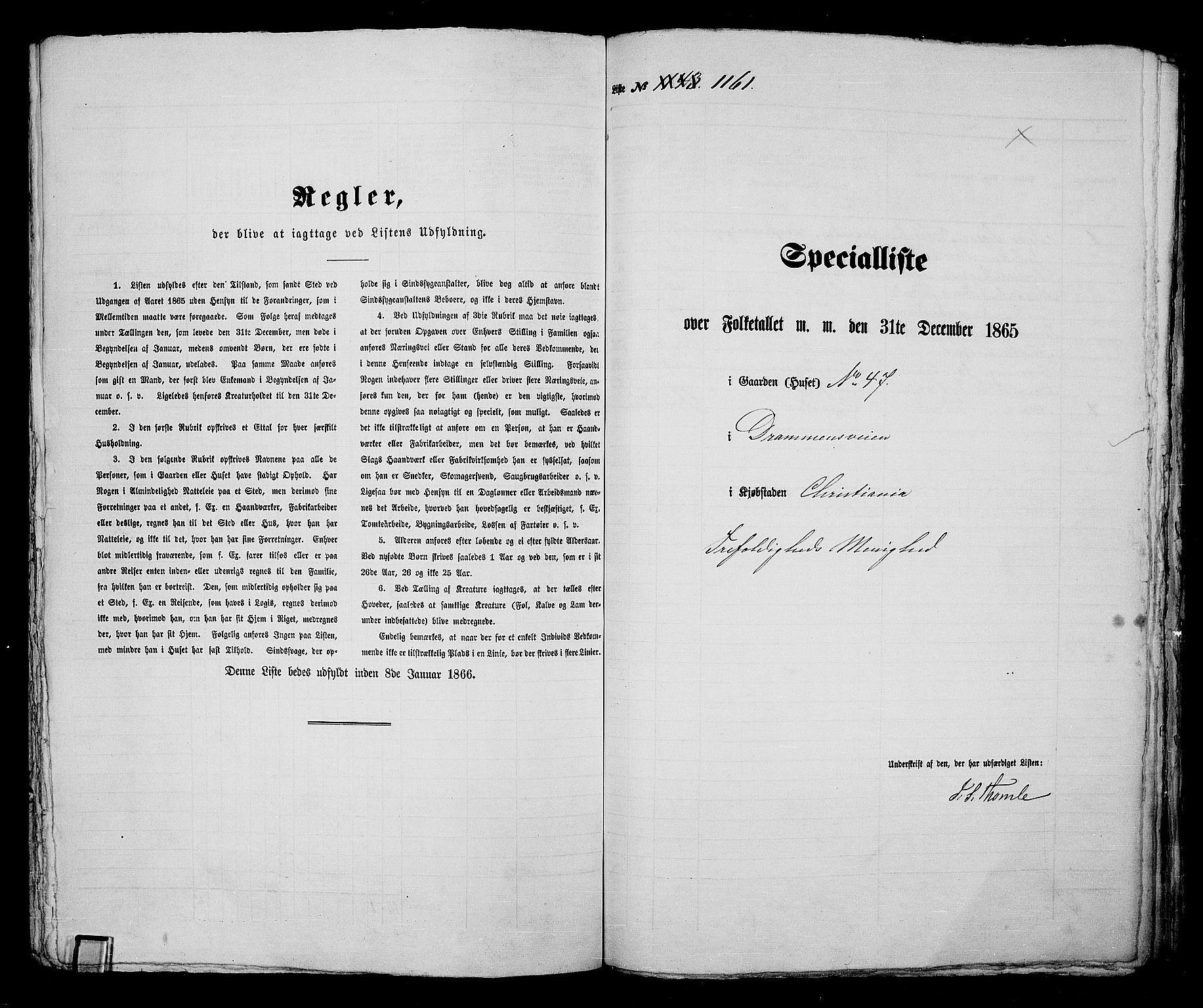 RA, 1865 census for Kristiania, 1865, p. 2612
