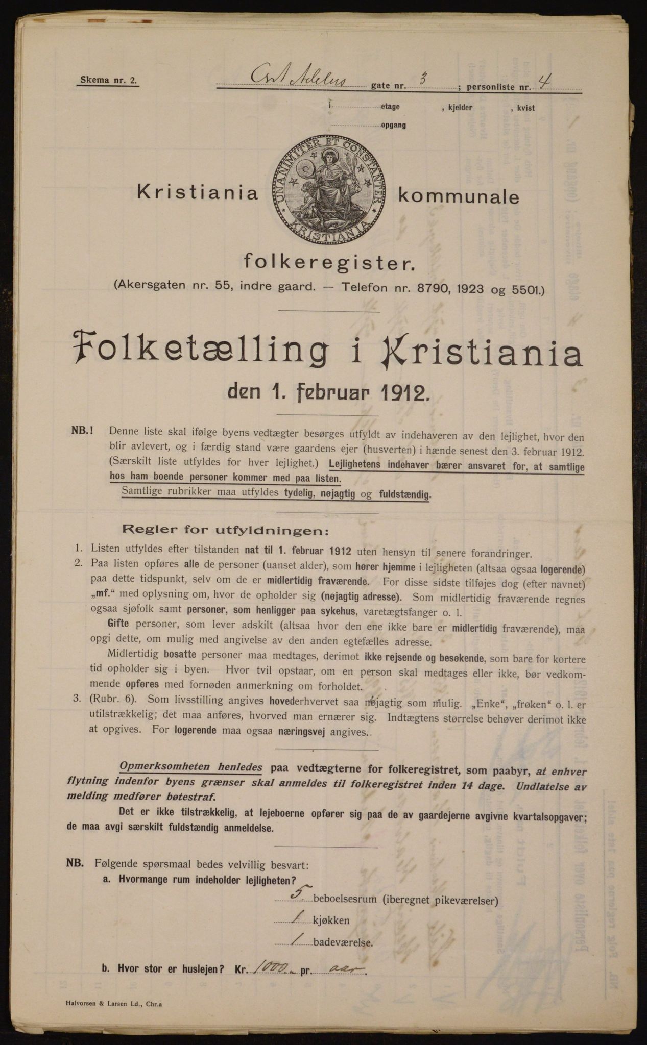 OBA, Municipal Census 1912 for Kristiania, 1912, p. 13524