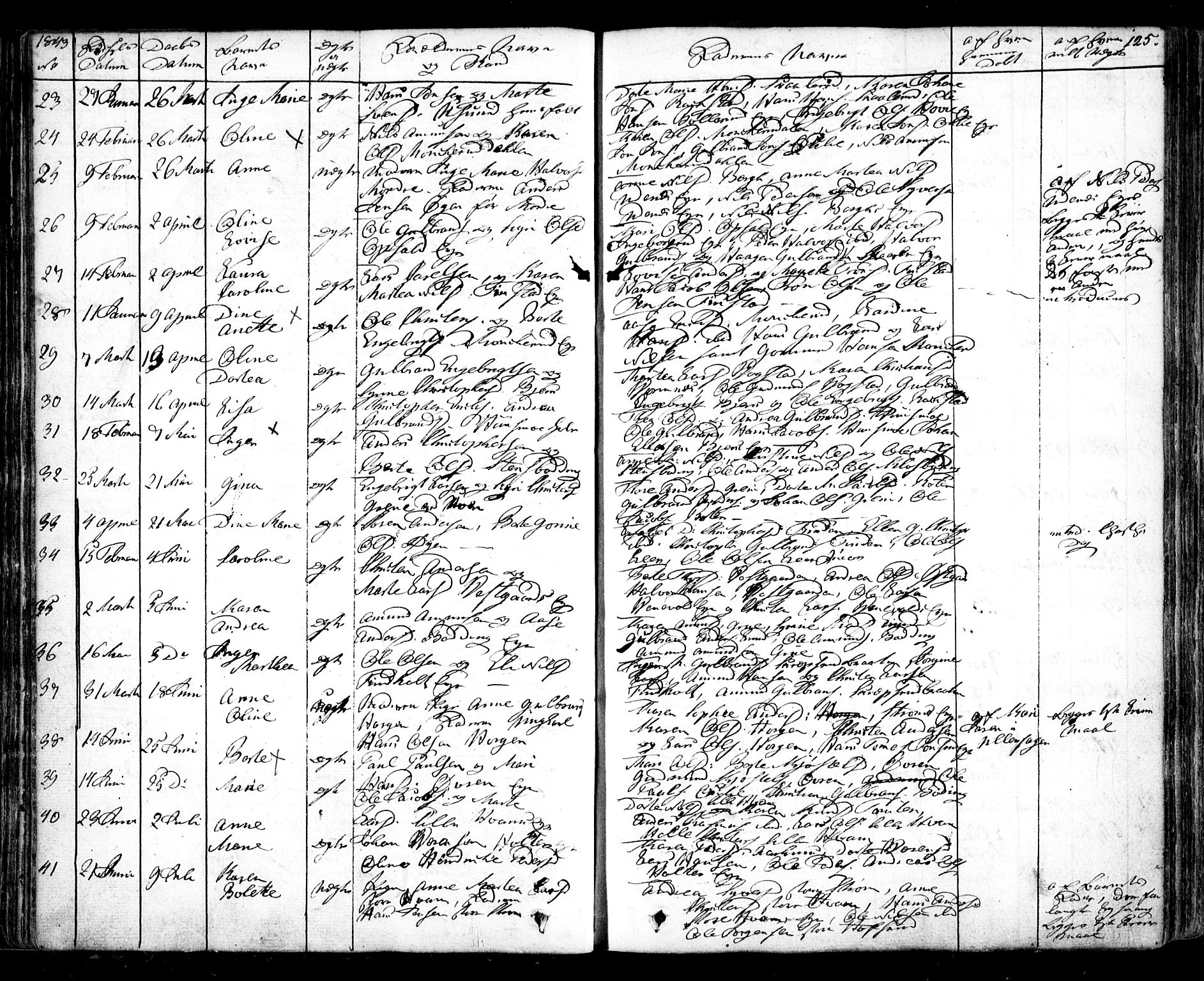 Nes prestekontor Kirkebøker, AV/SAO-A-10410/F/Fa/L0006: Parish register (official) no. I 6, 1833-1845, p. 125