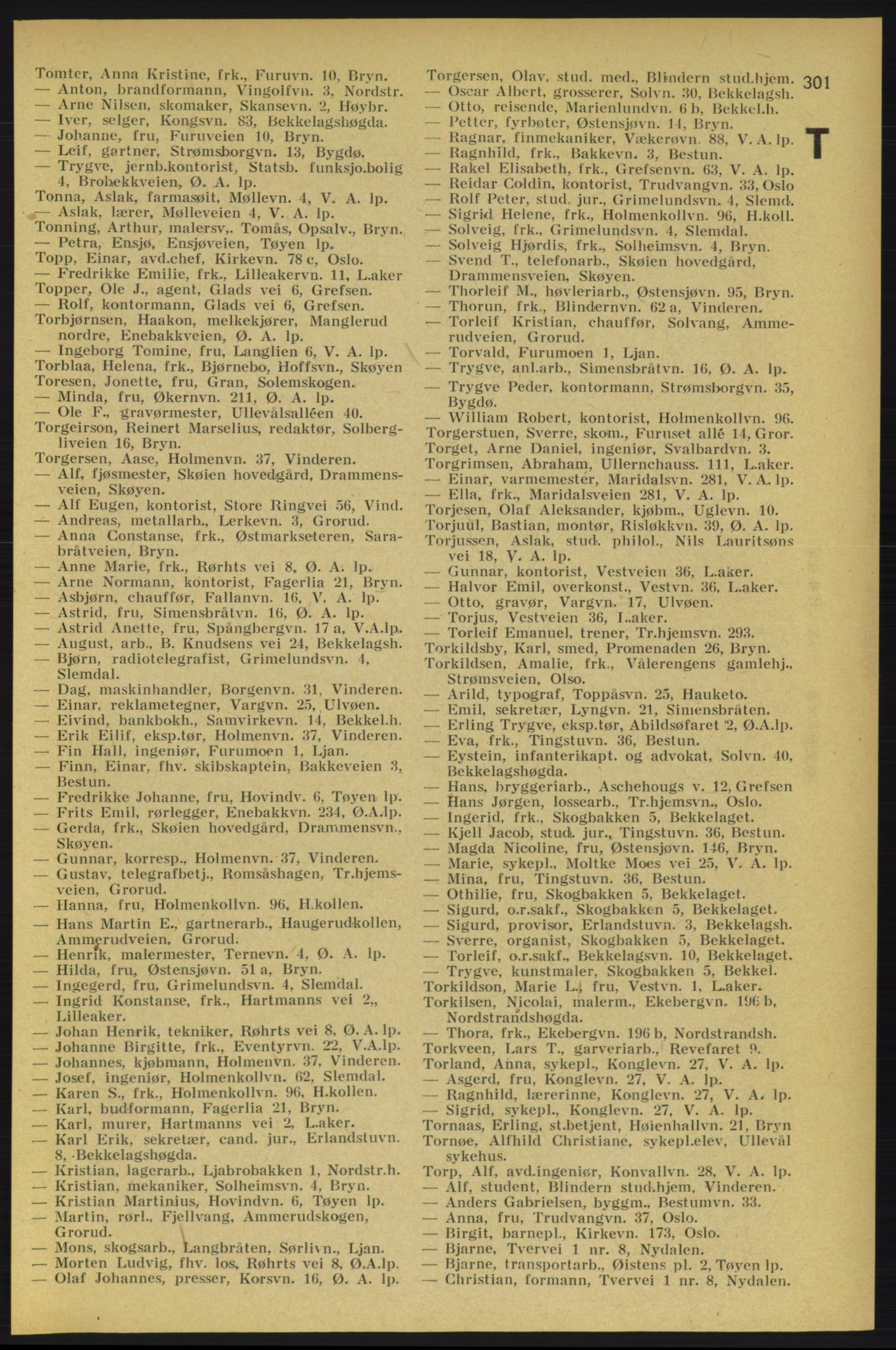 Aker adressebok/adressekalender, PUBL/001/A/005: Aker adressebok, 1934-1935, p. 301
