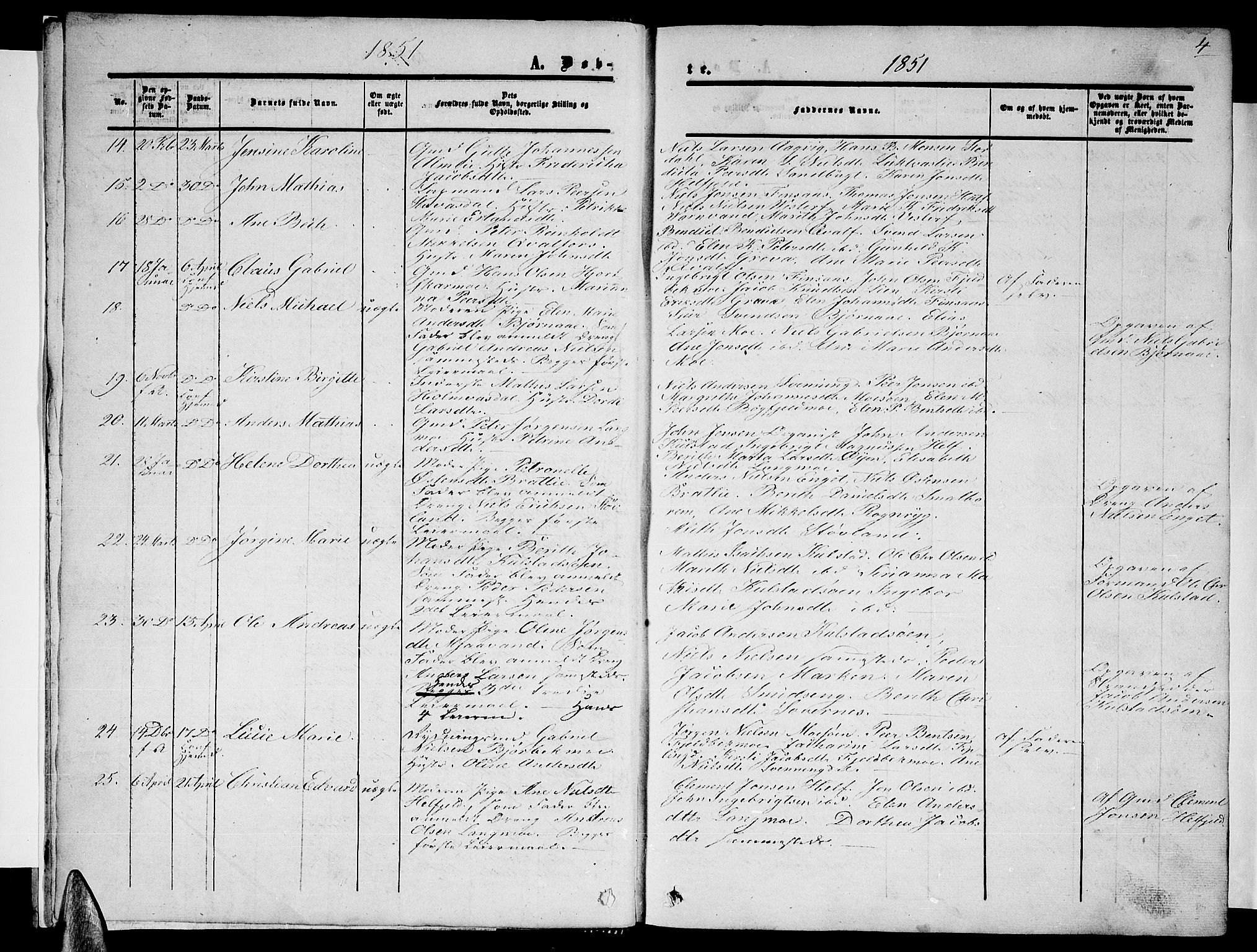 Ministerialprotokoller, klokkerbøker og fødselsregistre - Nordland, AV/SAT-A-1459/820/L0301: Parish register (copy) no. 820C03, 1851-1858, p. 4