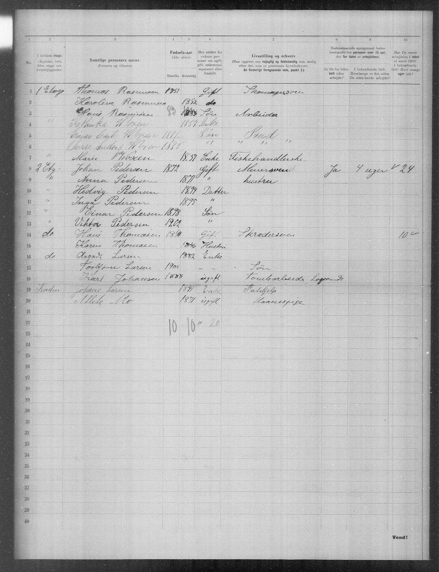 OBA, Municipal Census 1903 for Kristiania, 1903, p. 23809