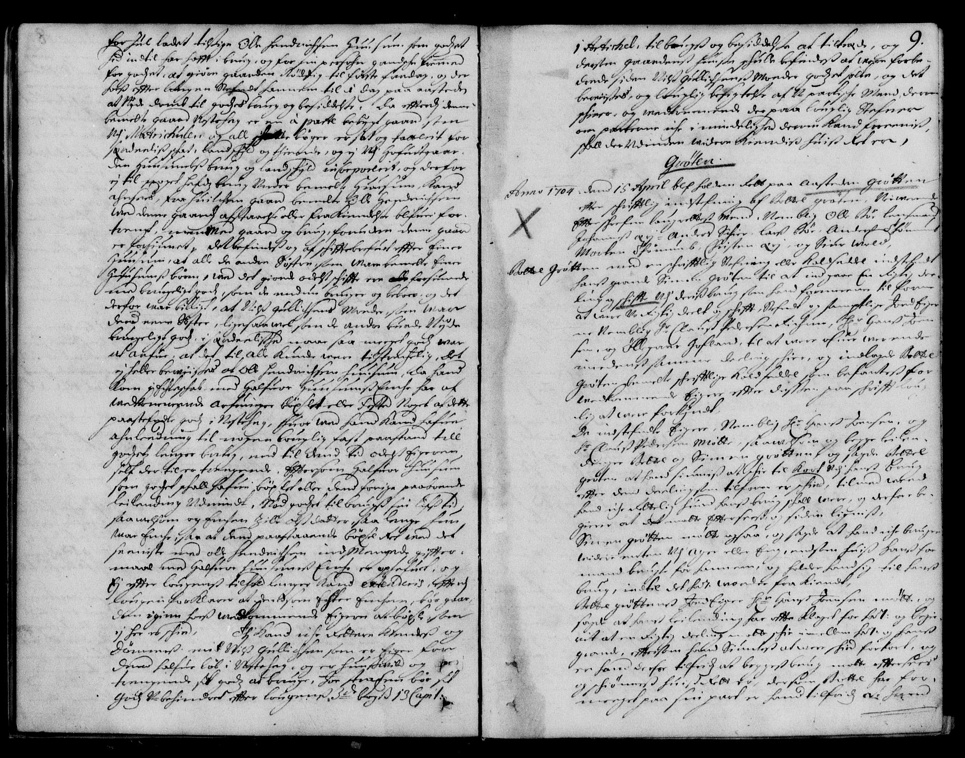 Indre Sogn tingrett, AV/SAB-A-3301/1/F/Fa/L0025: Tingbok 25, 1704-1707, p. 8b-9a