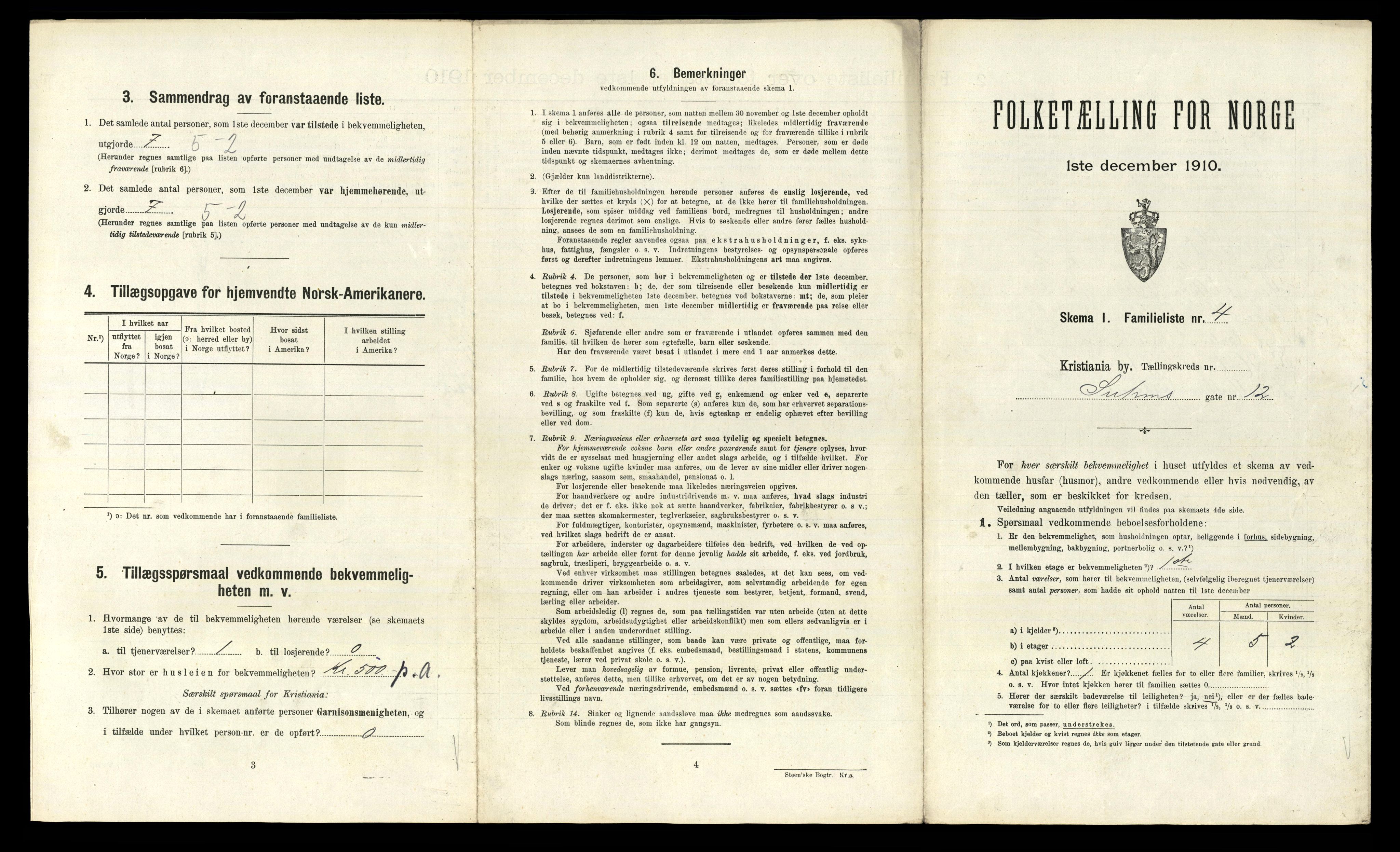 RA, 1910 census for Kristiania, 1910, p. 100453