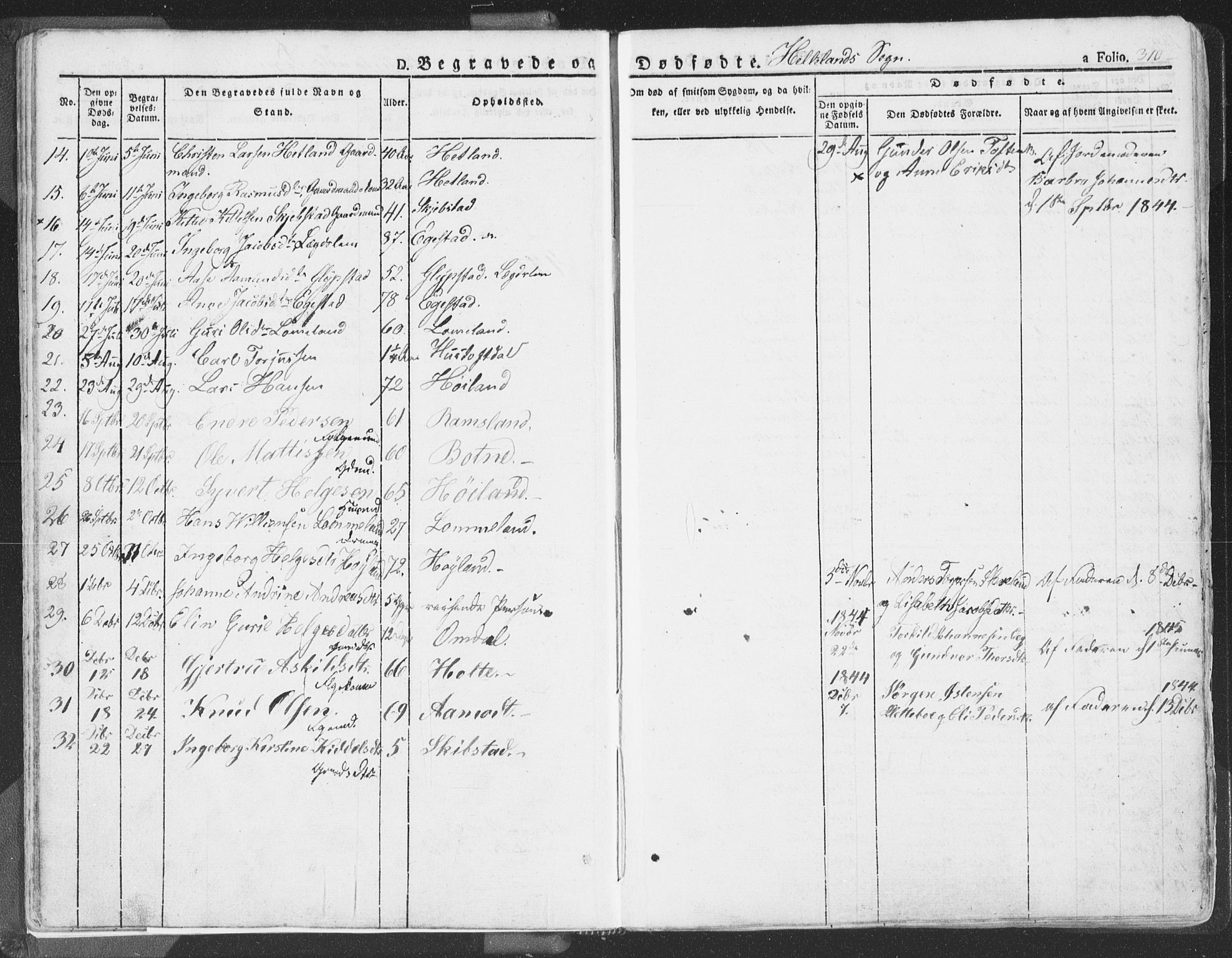 Helleland sokneprestkontor, SAST/A-101810: Parish register (official) no. A 6.2, 1834-1863, p. 310