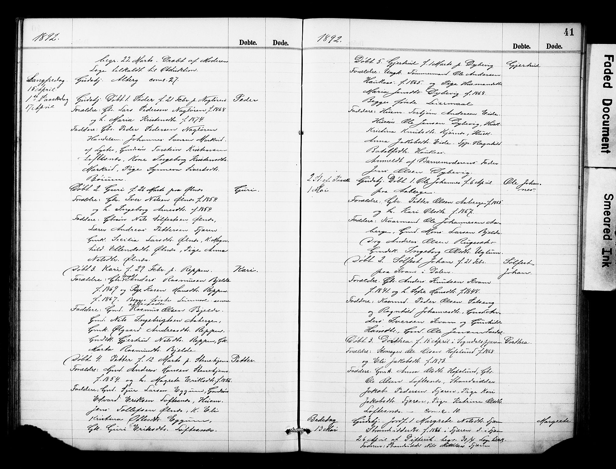 Sogndal sokneprestembete, AV/SAB-A-81301/H/Hab/Haba/L0001: Parish register (copy) no. A 1, 1887-1907, p. 41
