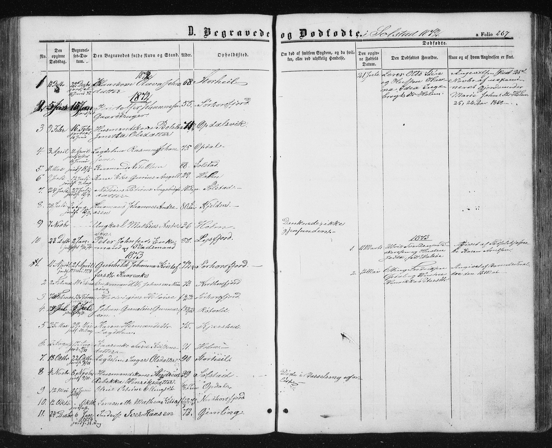 Ministerialprotokoller, klokkerbøker og fødselsregistre - Nordland, AV/SAT-A-1459/810/L0159: Parish register (copy) no. 810C02 /2, 1863-1883, p. 267