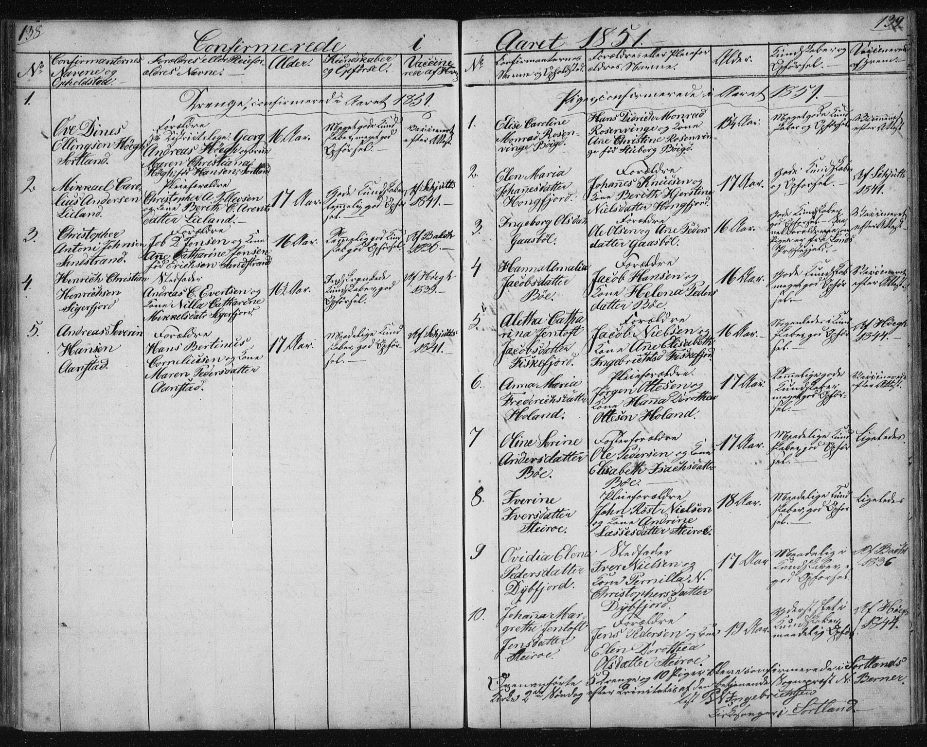 Ministerialprotokoller, klokkerbøker og fødselsregistre - Nordland, SAT/A-1459/895/L1379: Parish register (copy) no. 895C01, 1842-1858, p. 138-139