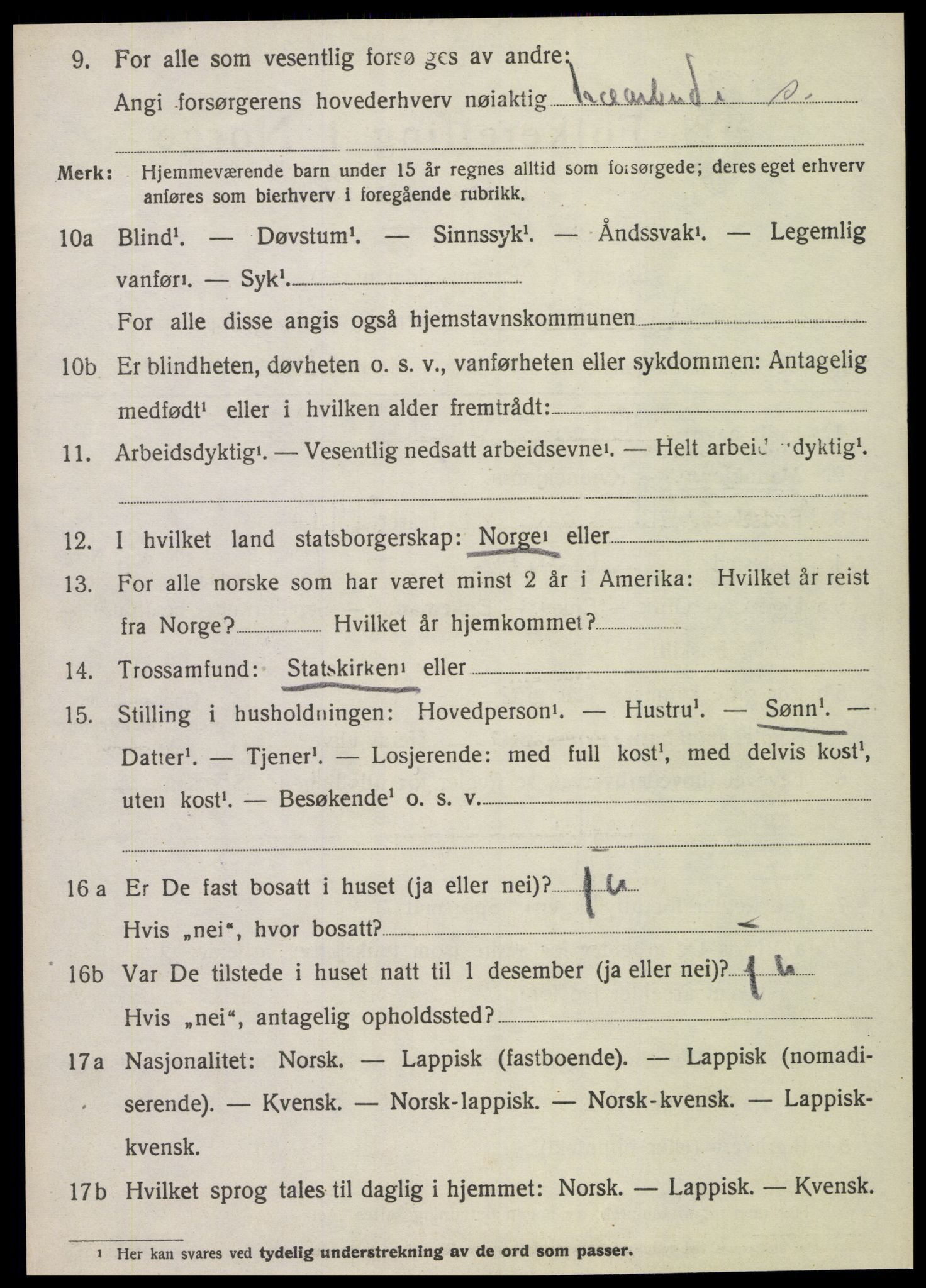 SAT, 1920 census for Sparbu, 1920, p. 6792