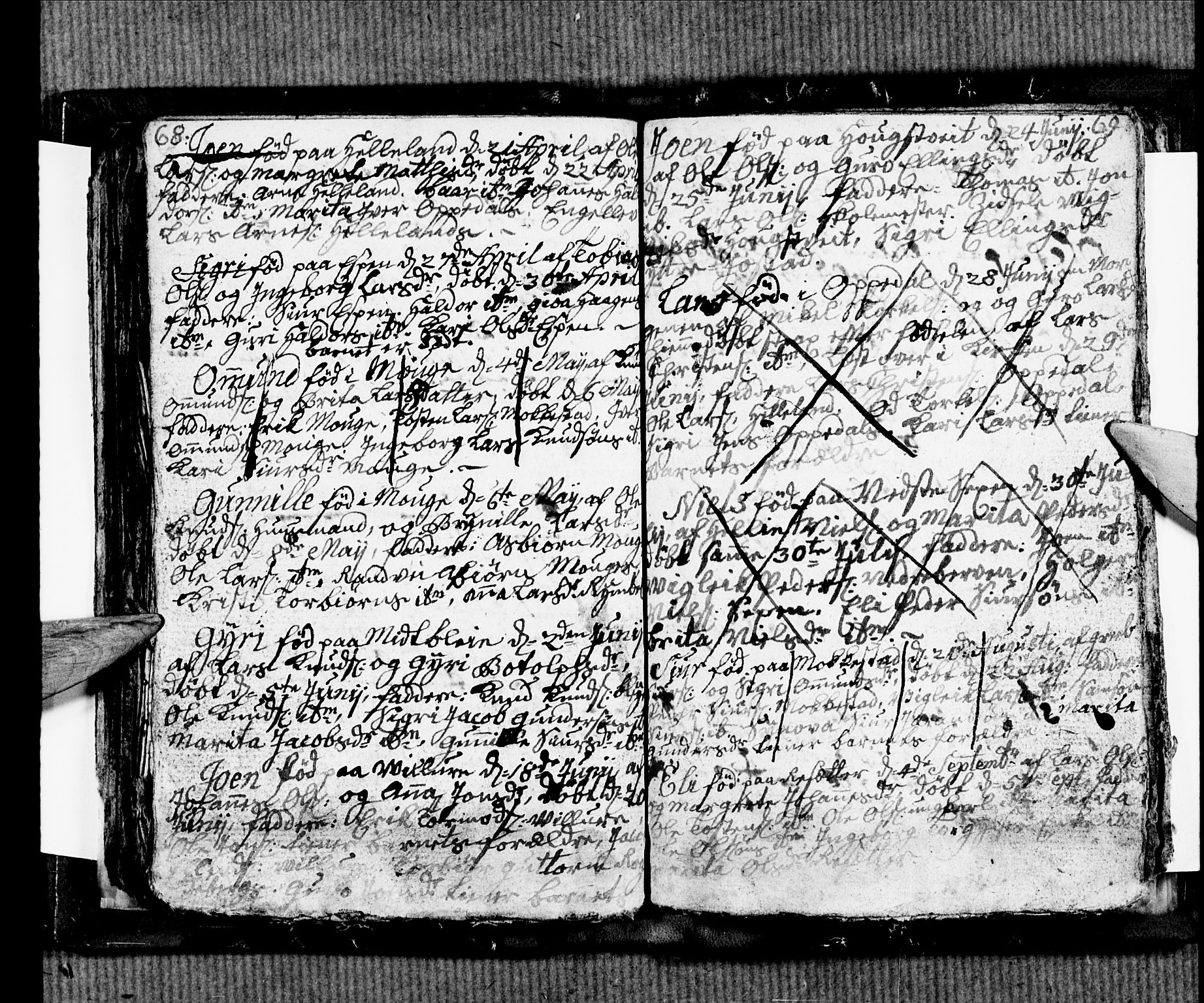 Ullensvang sokneprestembete, AV/SAB-A-78701/H/Hab: Parish register (copy) no. B 4, 1775-1778, p. 68-69